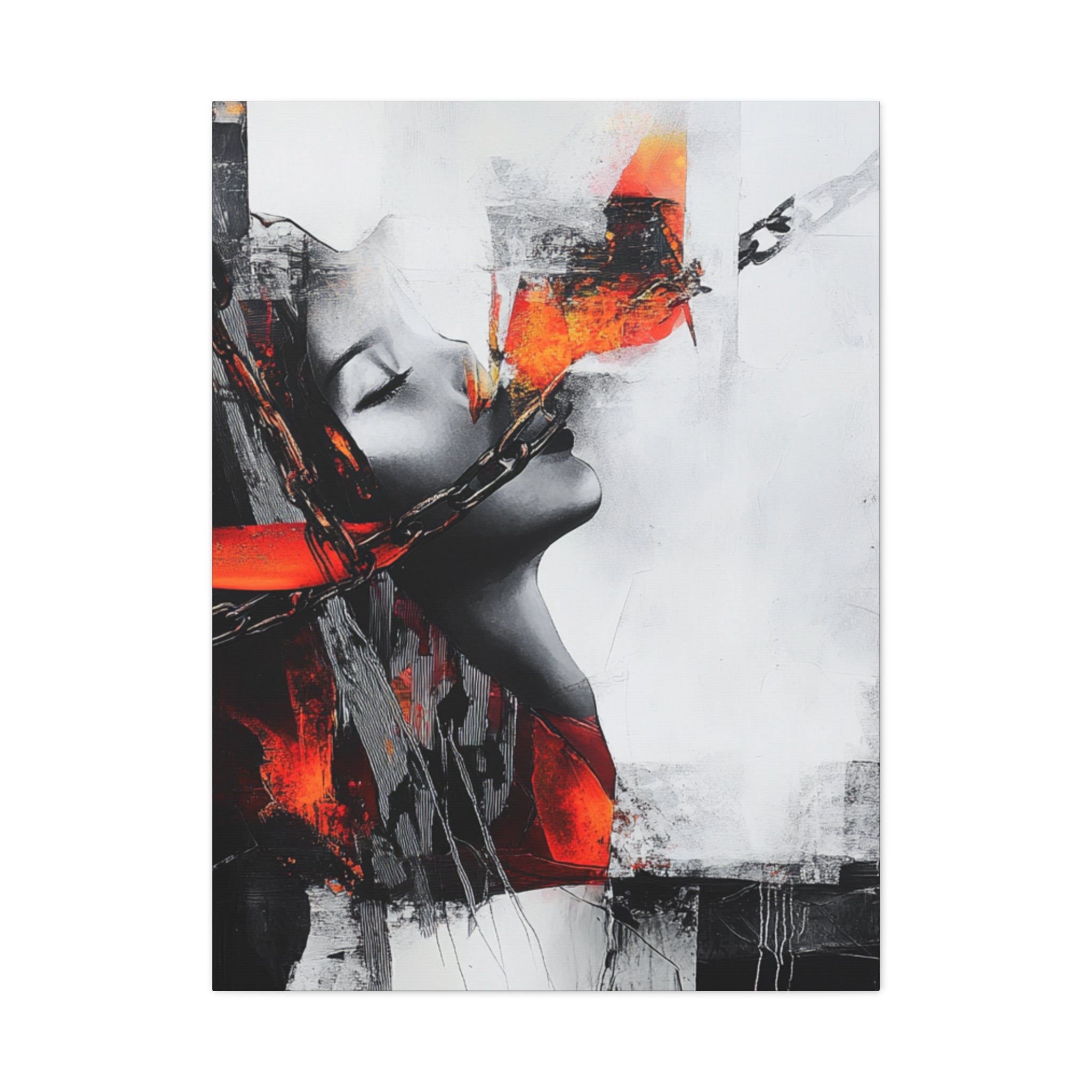 Abstract Matte Canvas Art-P14, Modern Wall Decor, Black and White Artwork for Home, Unique Gift, Contemporary Design