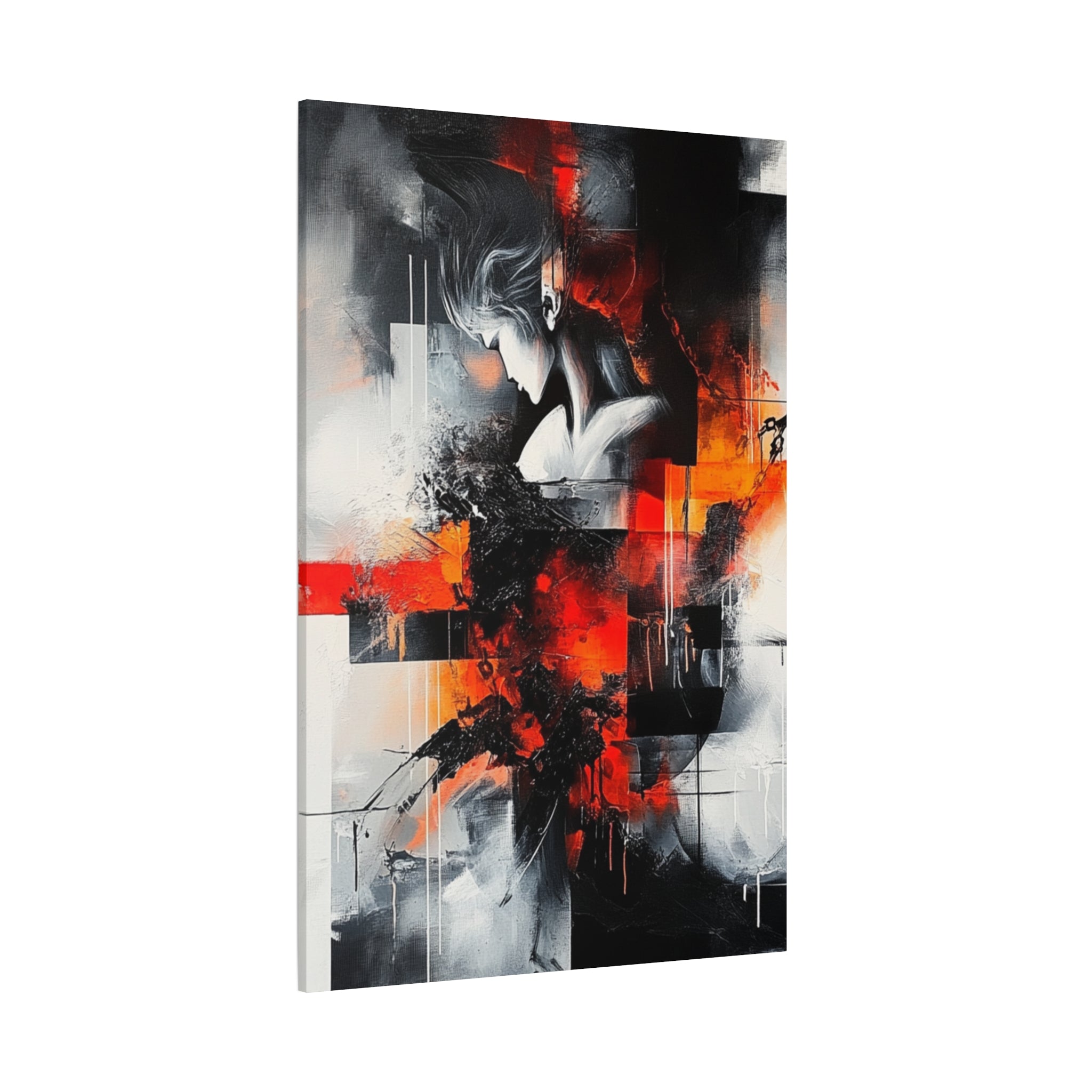 Abstract Matte Canvas Art-P12, Modern Wall Decor, Black and White Artwork for Home, Unique Gift, Contemporary Design