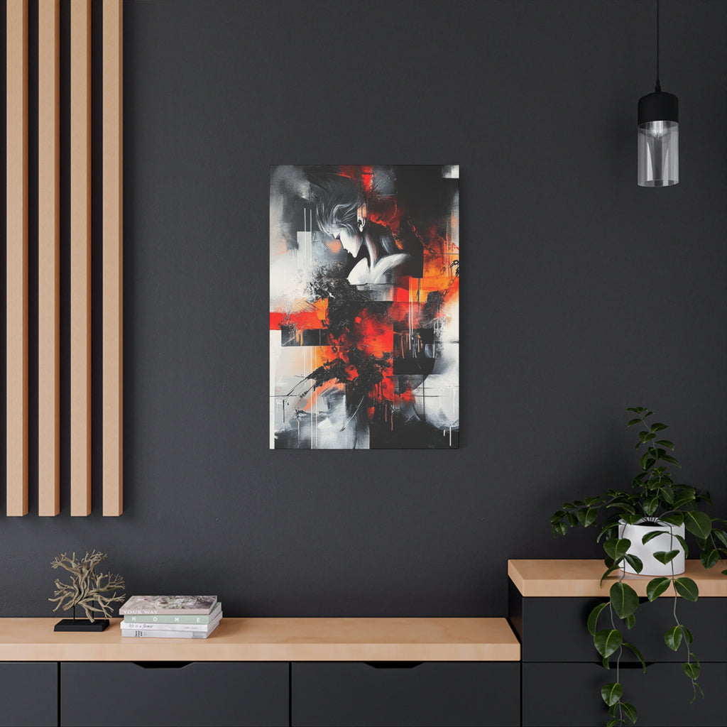 Abstract Matte Canvas Art-P12, Modern Wall Decor, Black and White Artwork for Home, Unique Gift, Contemporary Design