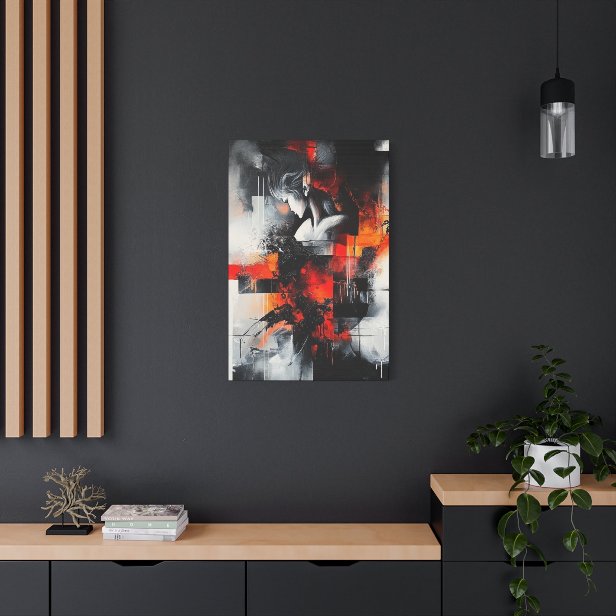 Abstract Matte Canvas Art-P12, Modern Wall Decor, Black and White Artwork for Home, Unique Gift, Contemporary Design