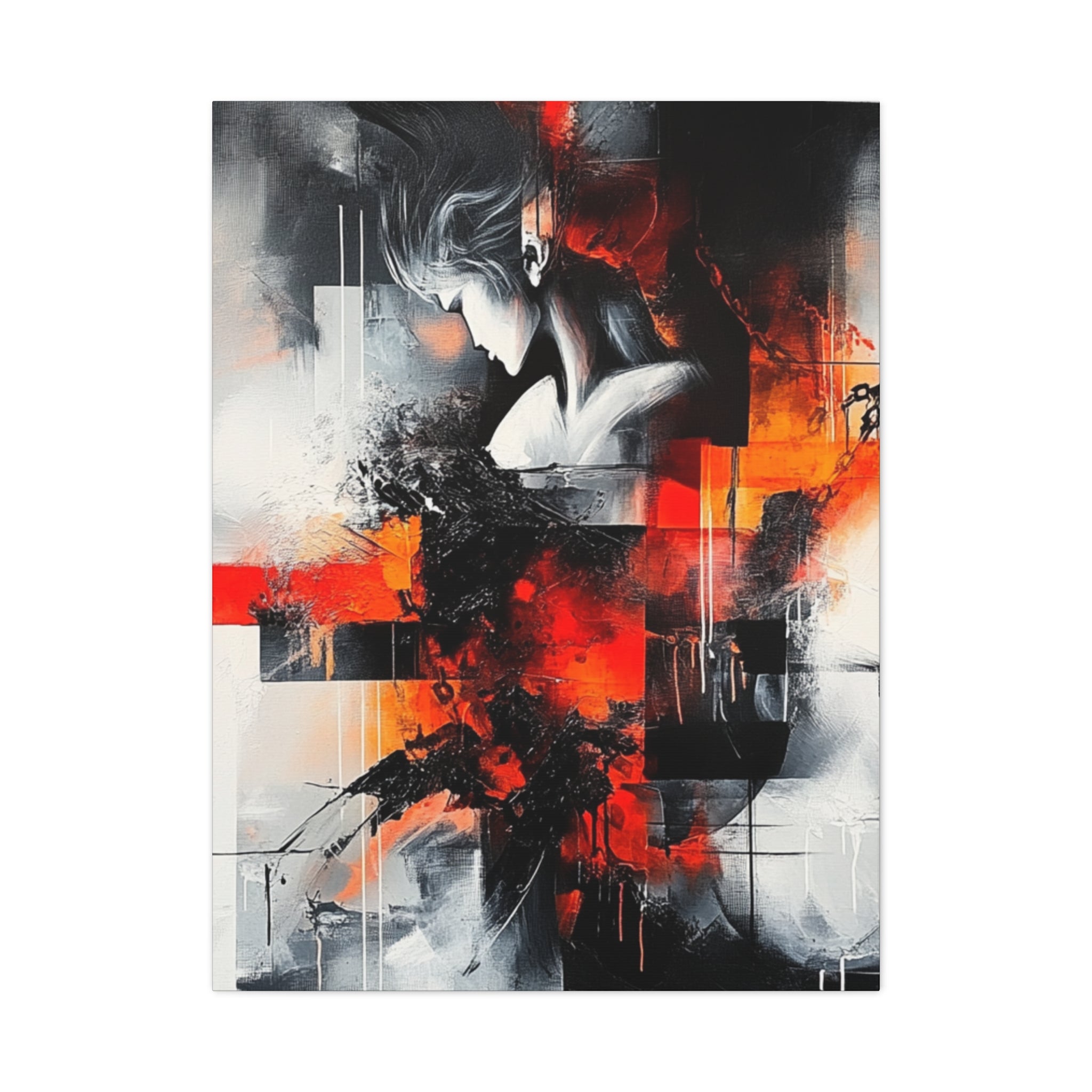 Abstract Matte Canvas Art-P12, Modern Wall Decor, Black and White Artwork for Home, Unique Gift, Contemporary Design