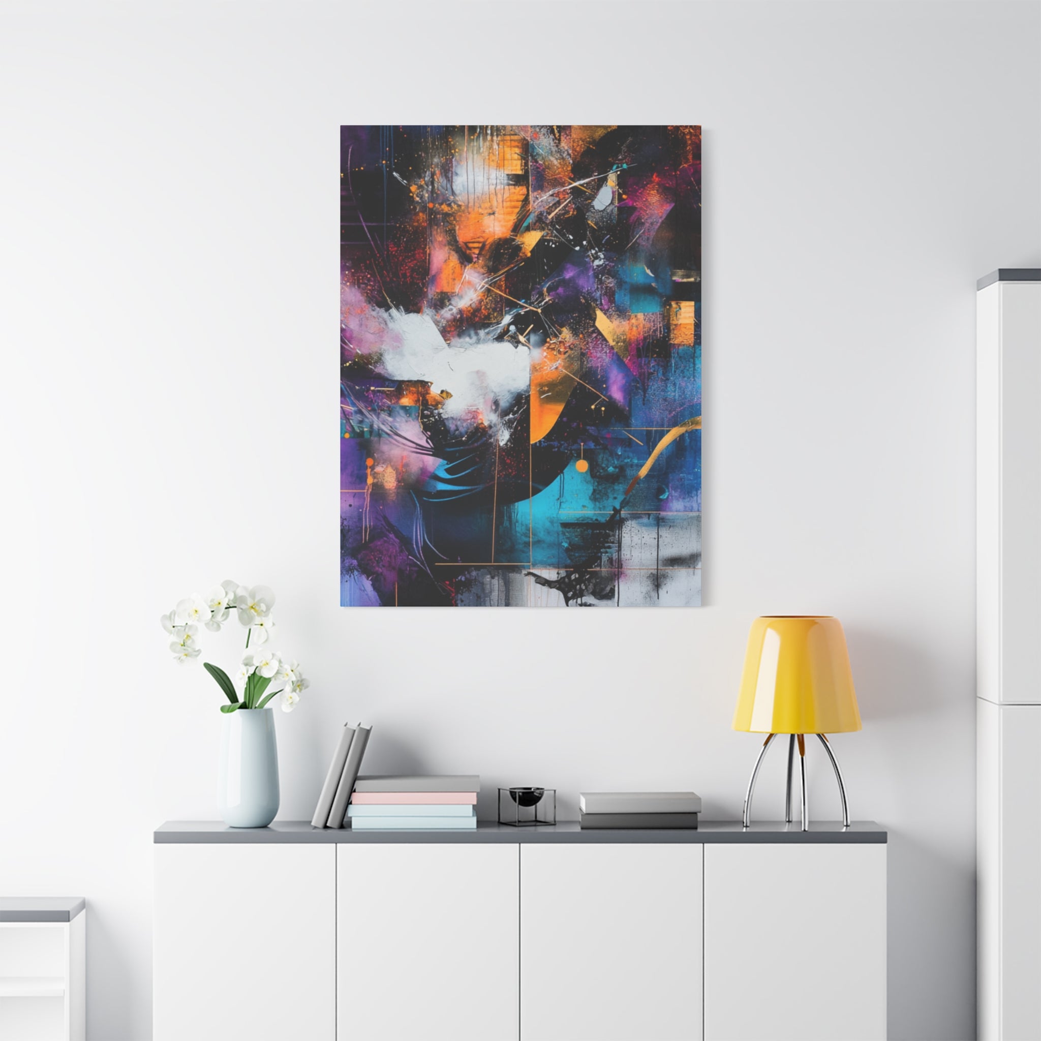 Abstract Matte Canvas Art-P7, Modern Wall Decor, Black and White Artwork for Home, Unique Gift, Contemporary Design
