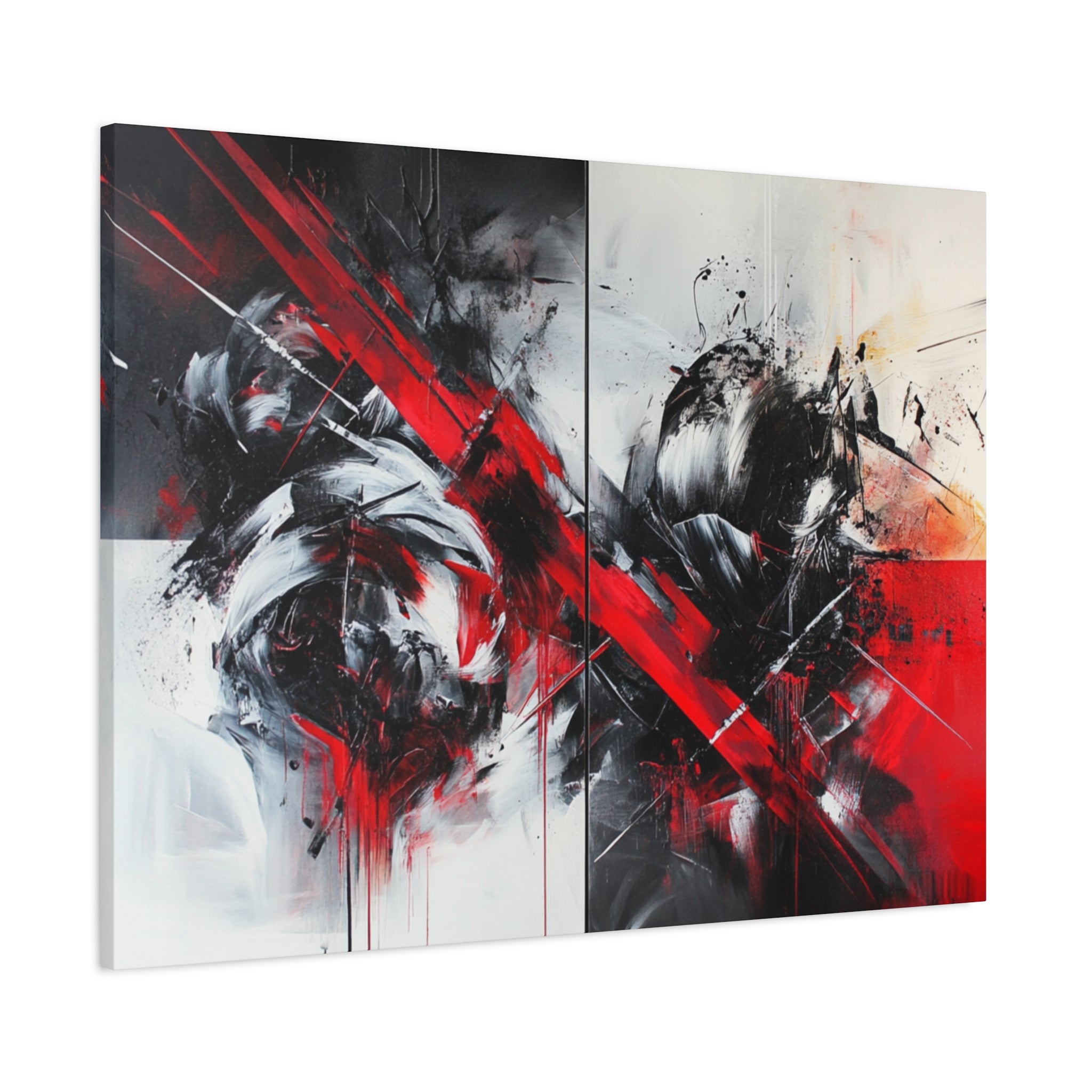 Modern Abstract Wall Art-L1, Red and Black Canvas Decor, Home Gallery Piece for Living Room, Gift for Art Lovers, Contemporary Art