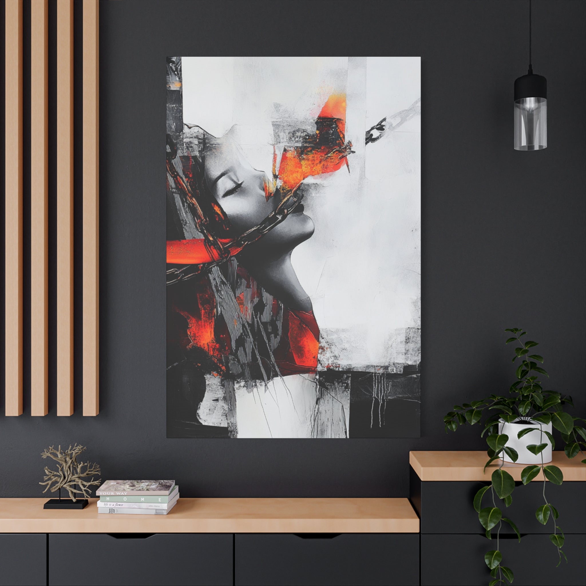 Abstract Matte Canvas Art-P14, Modern Wall Decor, Black and White Artwork for Home, Unique Gift, Contemporary Design
