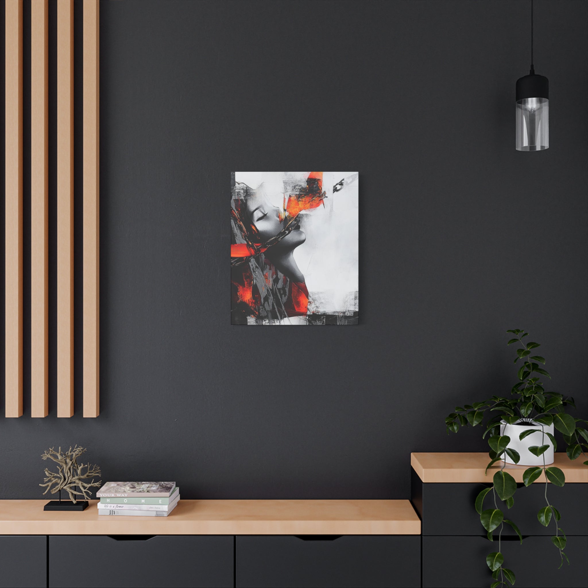 Abstract Matte Canvas Art-P14, Modern Wall Decor, Black and White Artwork for Home, Unique Gift, Contemporary Design