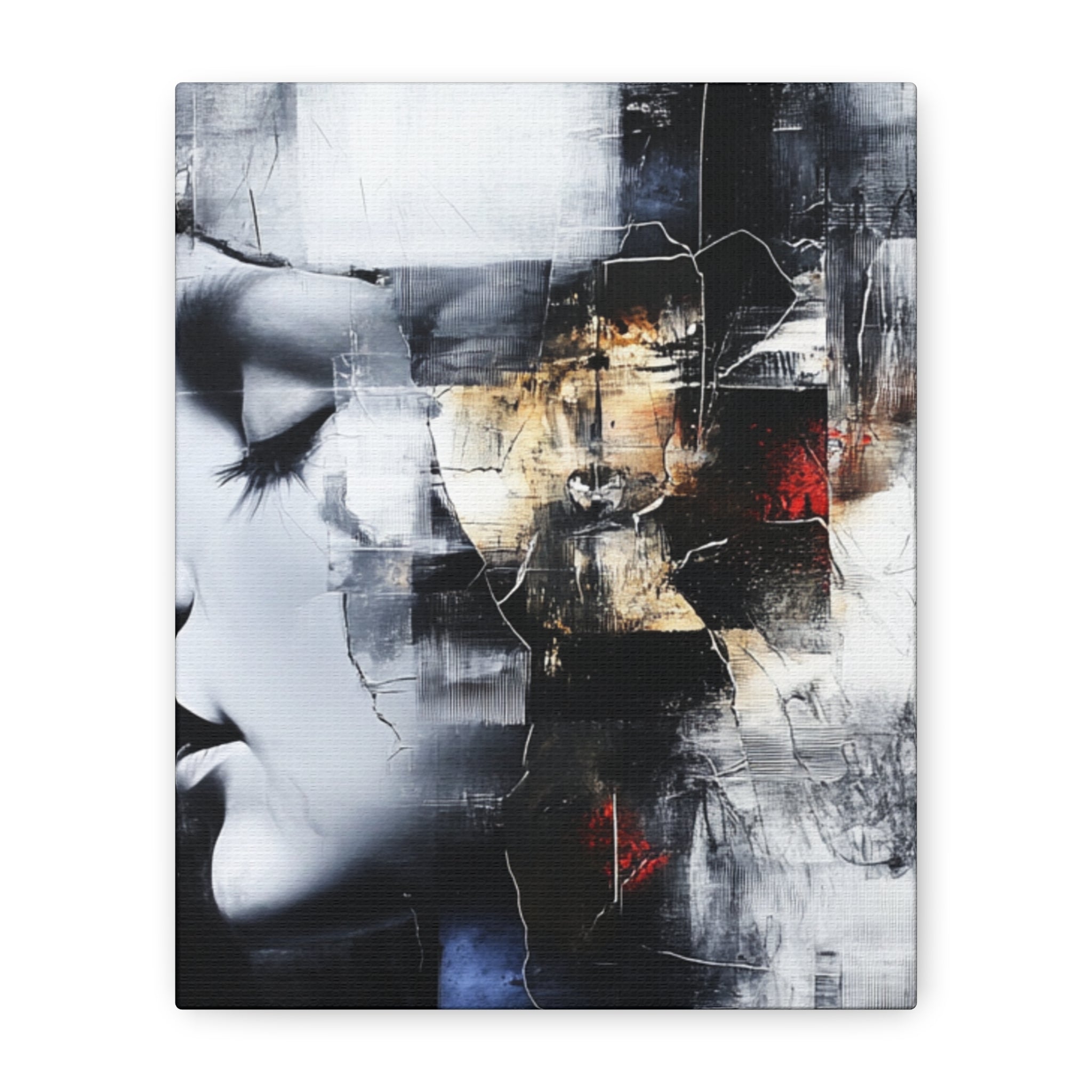 Abstract Matte Canvas Art-P3, Modern Wall Decor, Black and White Artwork for Home, Unique Gift, Contemporary Design