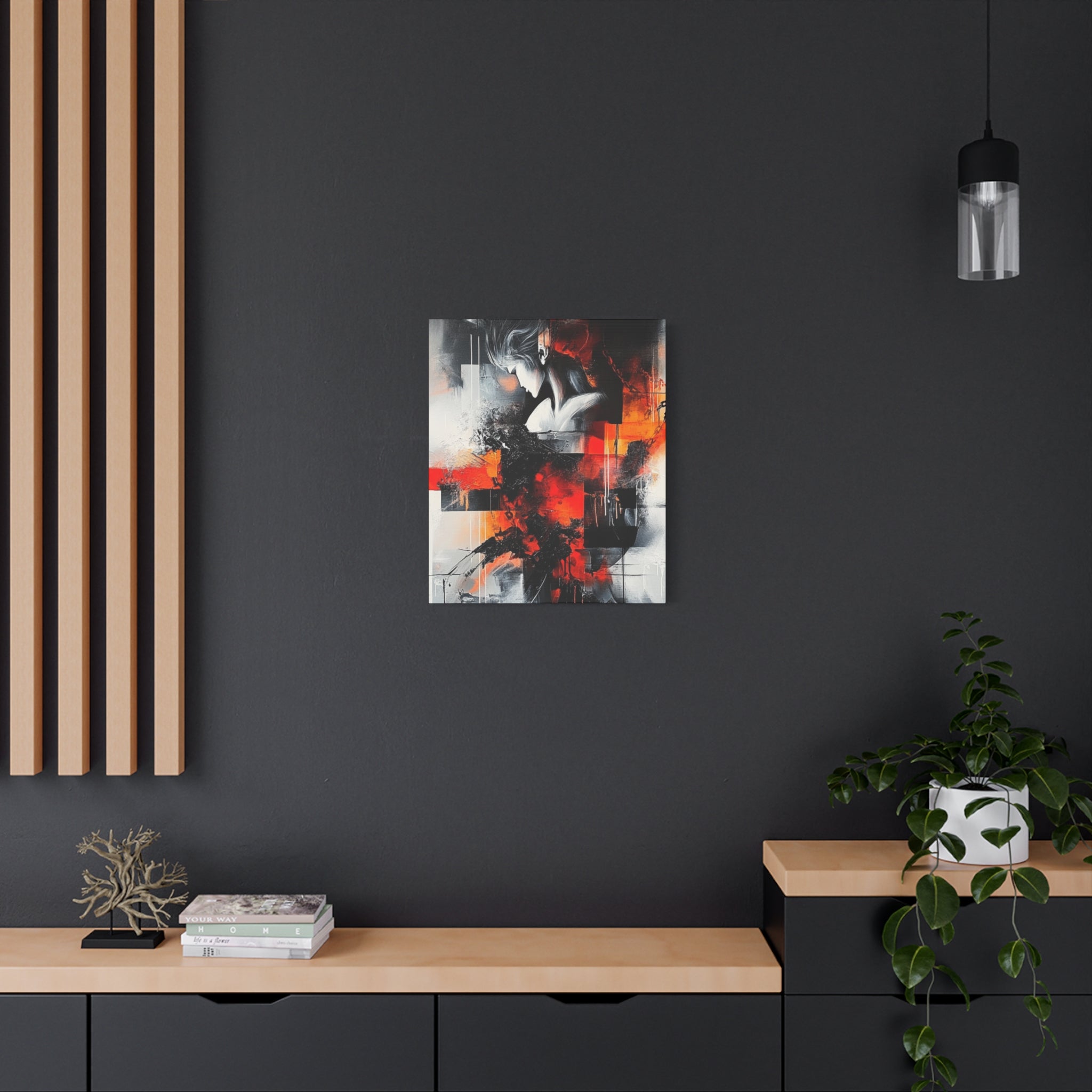 Abstract Matte Canvas Art-P12, Modern Wall Decor, Black and White Artwork for Home, Unique Gift, Contemporary Design