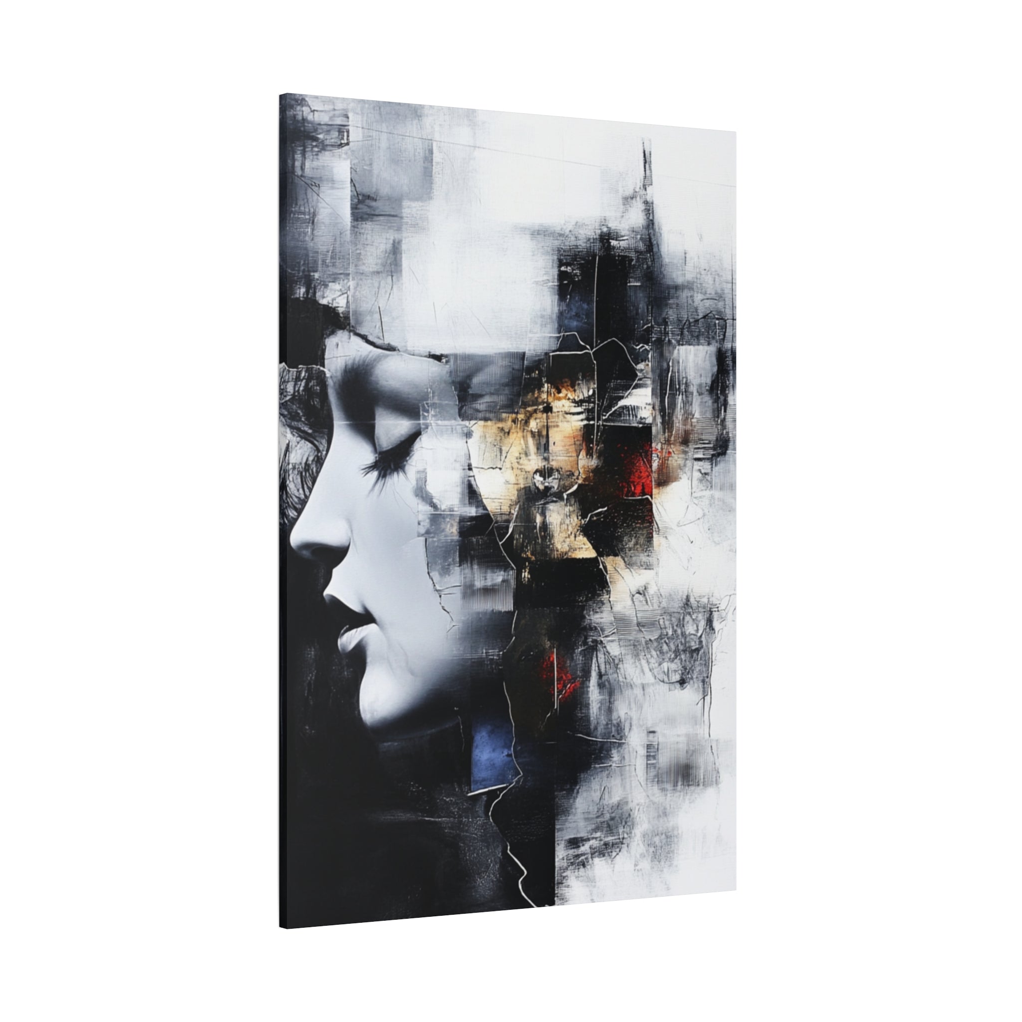 Abstract Matte Canvas Art-P3, Modern Wall Decor, Black and White Artwork for Home, Unique Gift, Contemporary Design
