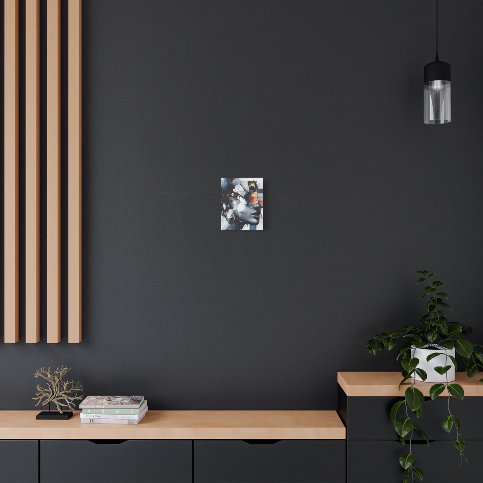 Abstract Matte Canvas Art-P4, Modern Wall Decor, Black and White Artwork for Home, Unique Gift, Contemporary Design