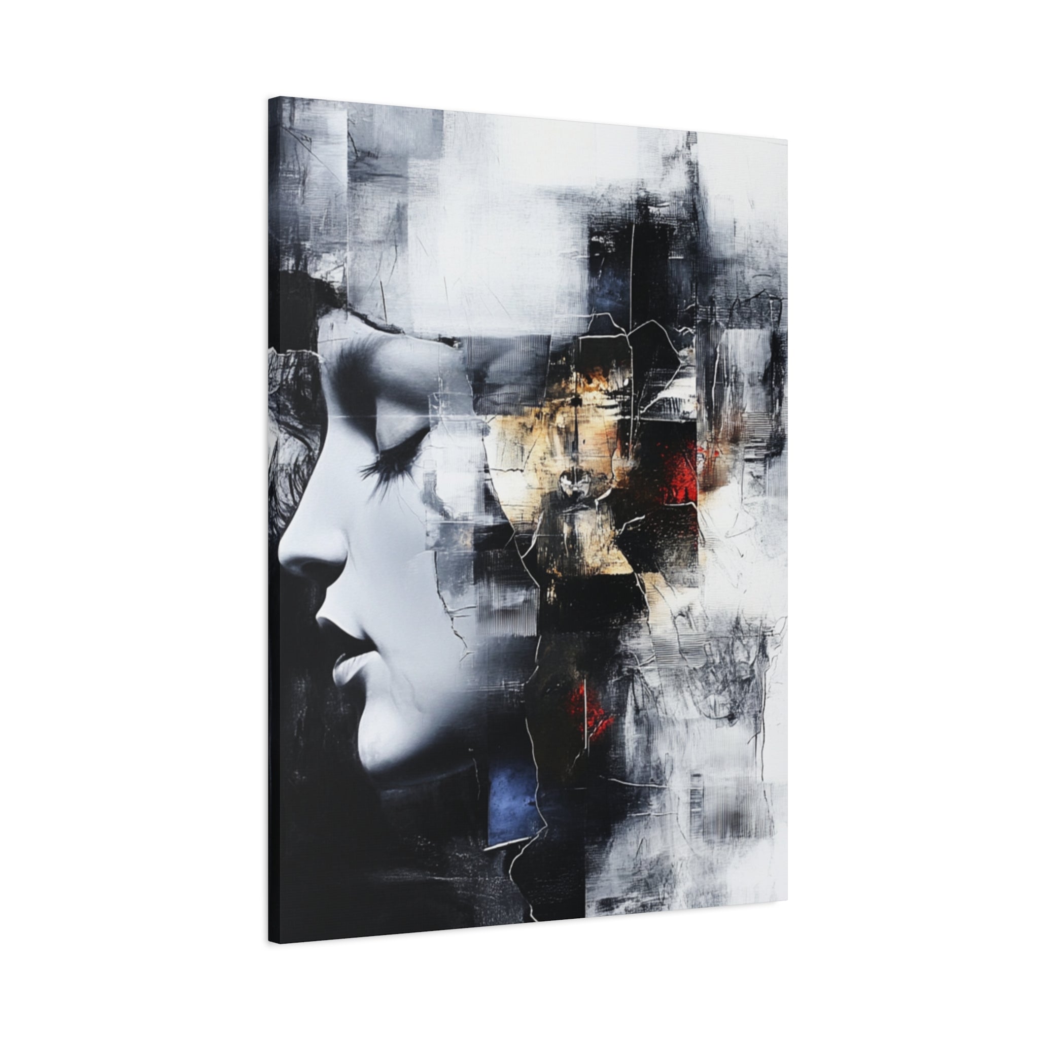 Abstract Matte Canvas Art-P3, Modern Wall Decor, Black and White Artwork for Home, Unique Gift, Contemporary Design