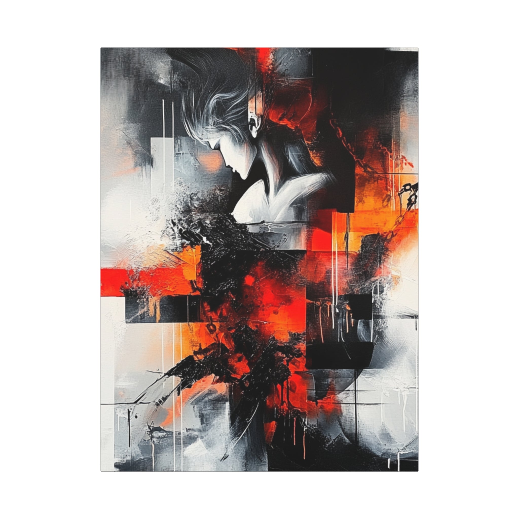 Abstract Matte Canvas Art-P12, Modern Wall Decor, Black and White Artwork for Home, Unique Gift, Contemporary Design