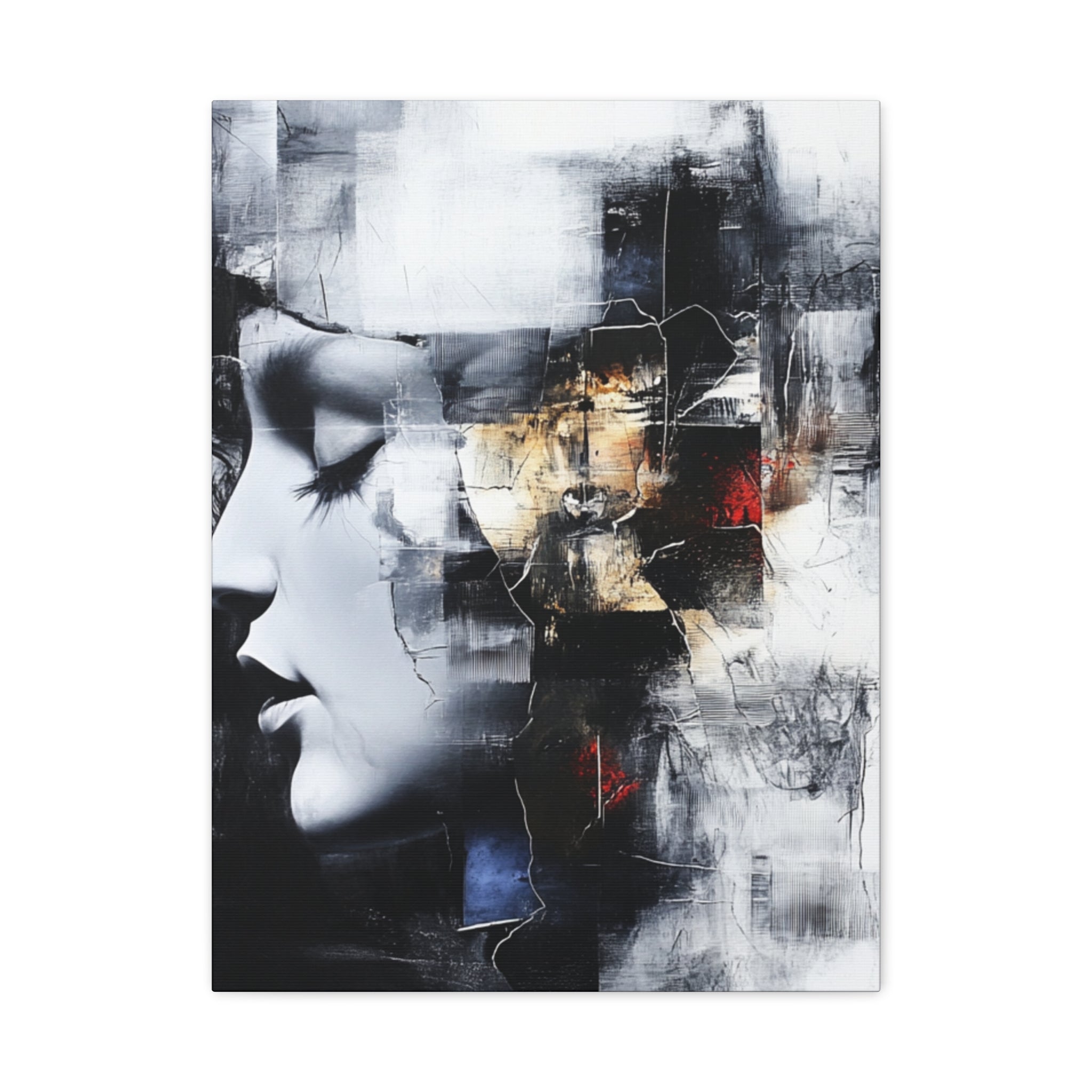 Abstract Matte Canvas Art-P3, Modern Wall Decor, Black and White Artwork for Home, Unique Gift, Contemporary Design