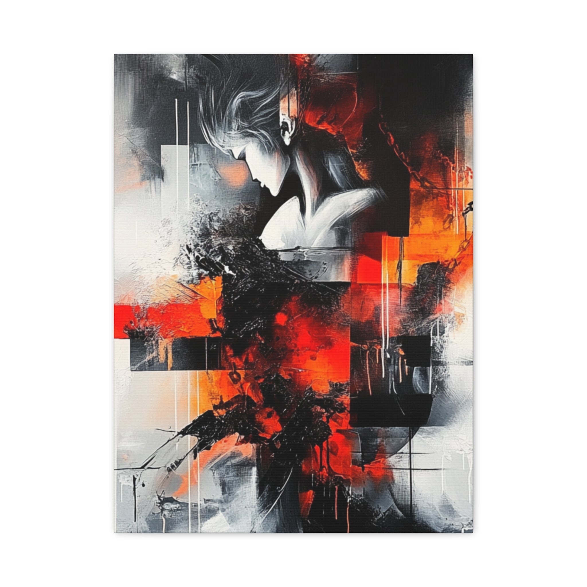 Abstract Matte Canvas Art-P12, Modern Wall Decor, Black and White Artwork for Home, Unique Gift, Contemporary Design
