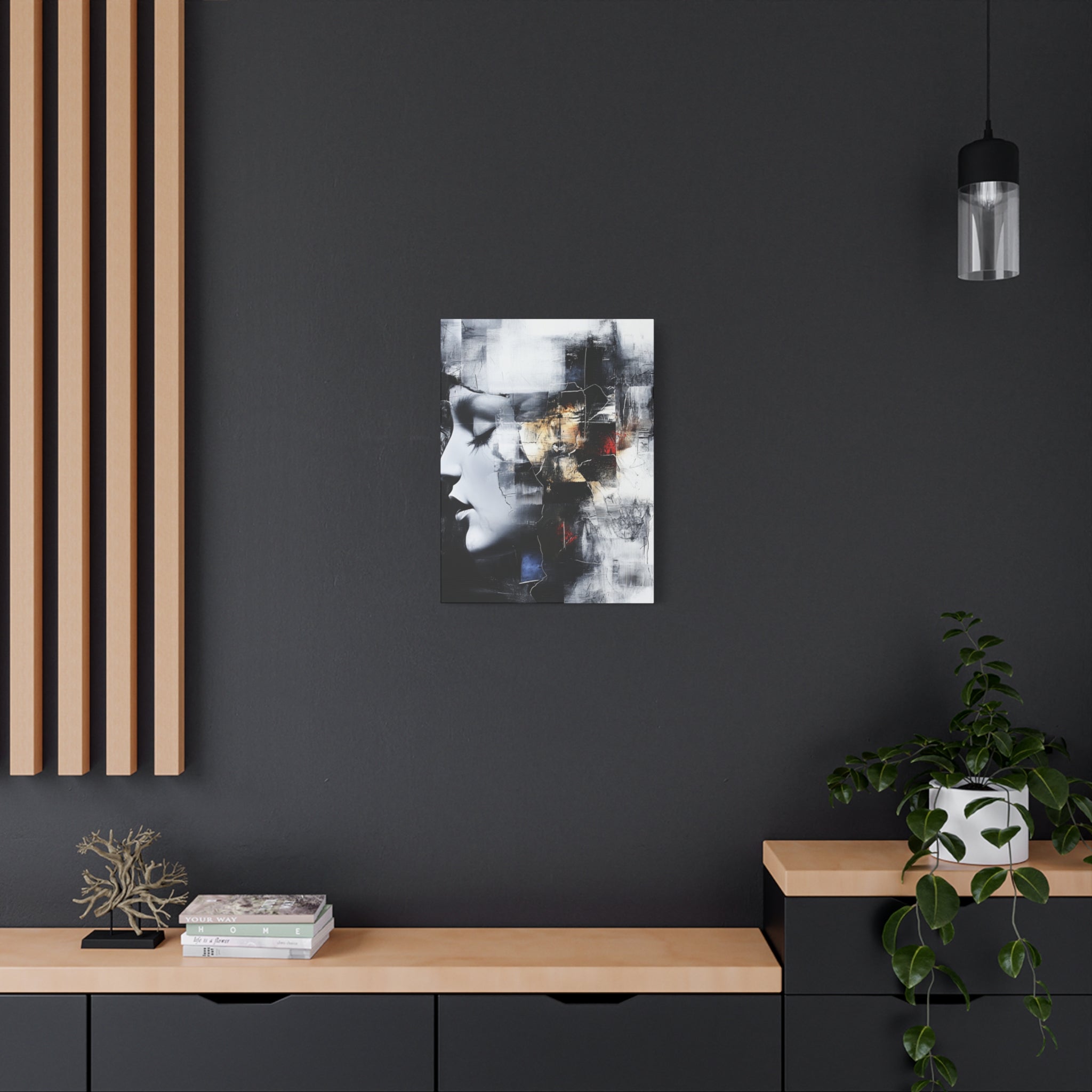 Abstract Matte Canvas Art-P3, Modern Wall Decor, Black and White Artwork for Home, Unique Gift, Contemporary Design