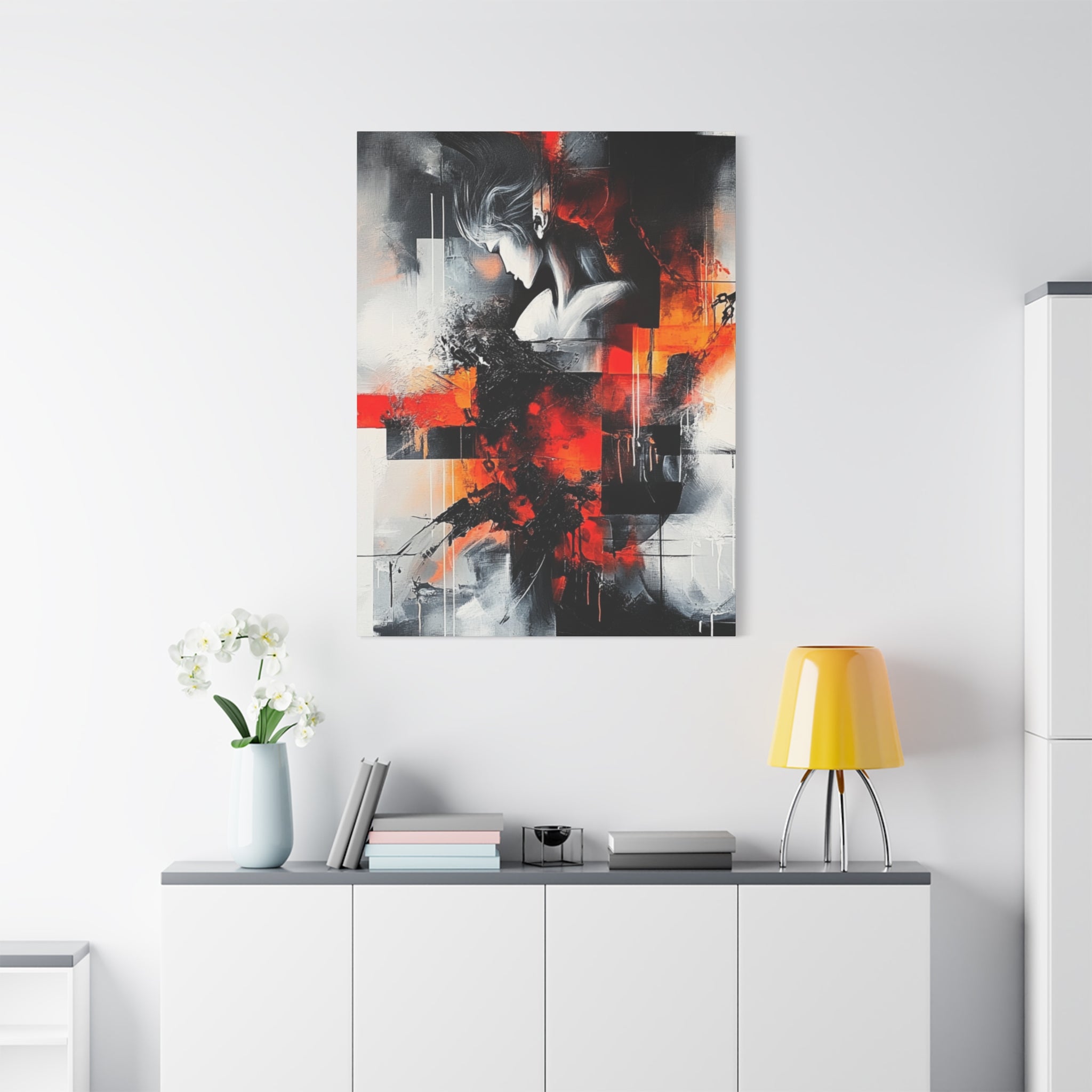 Abstract Matte Canvas Art-P12, Modern Wall Decor, Black and White Artwork for Home, Unique Gift, Contemporary Design