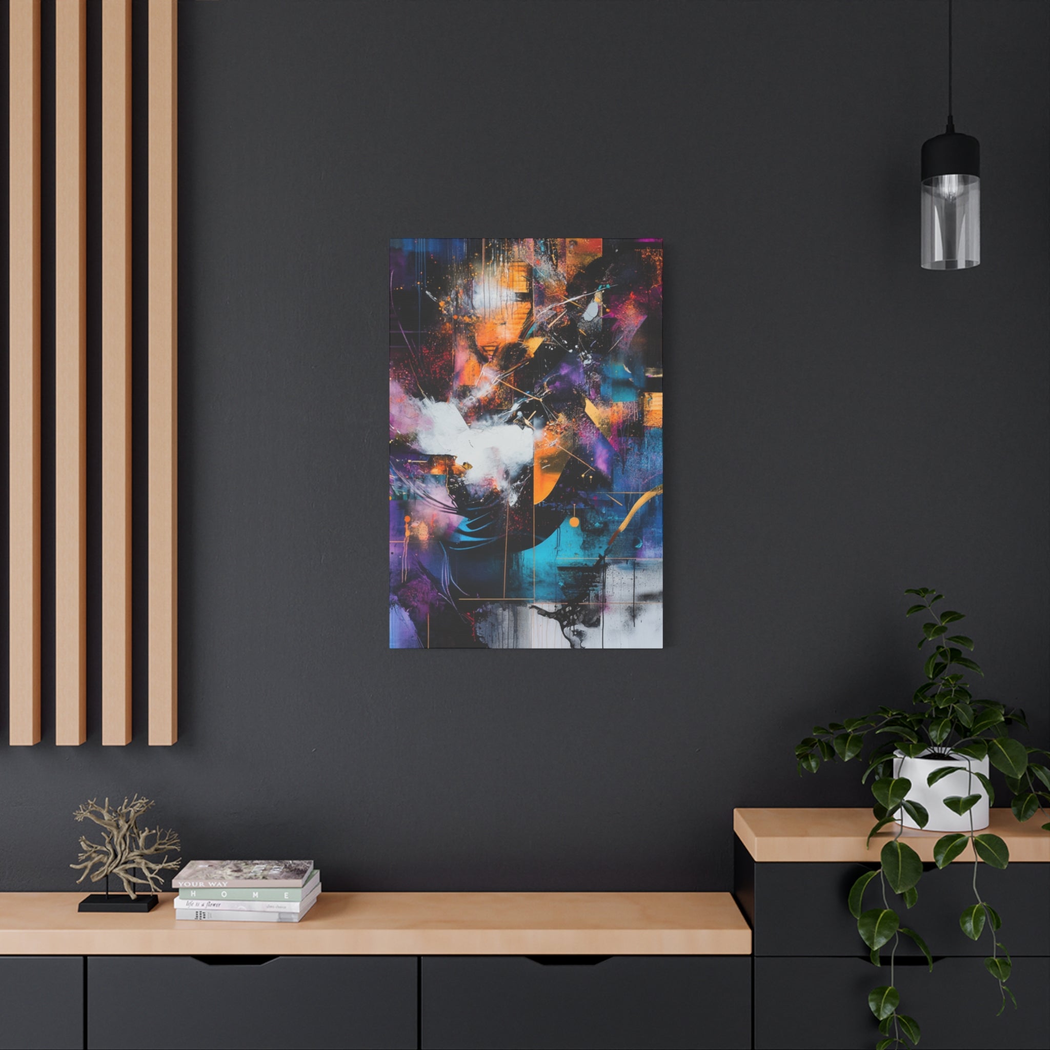 Abstract Matte Canvas Art-P7, Modern Wall Decor, Black and White Artwork for Home, Unique Gift, Contemporary Design