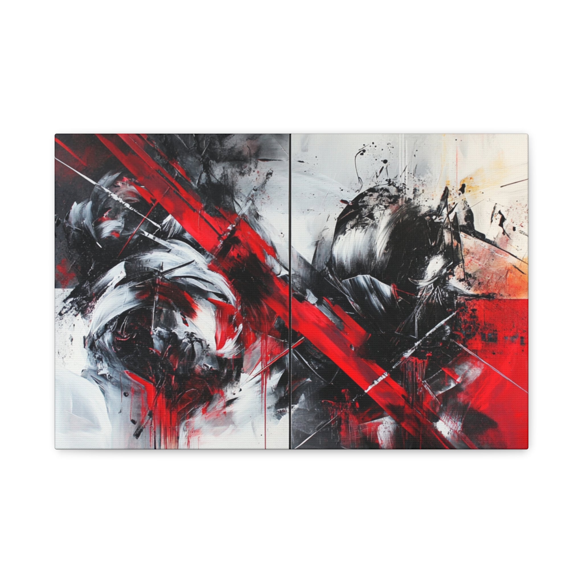 Modern Abstract Wall Art-L1, Red and Black Canvas Decor, Home Gallery Piece for Living Room, Gift for Art Lovers, Contemporary Art