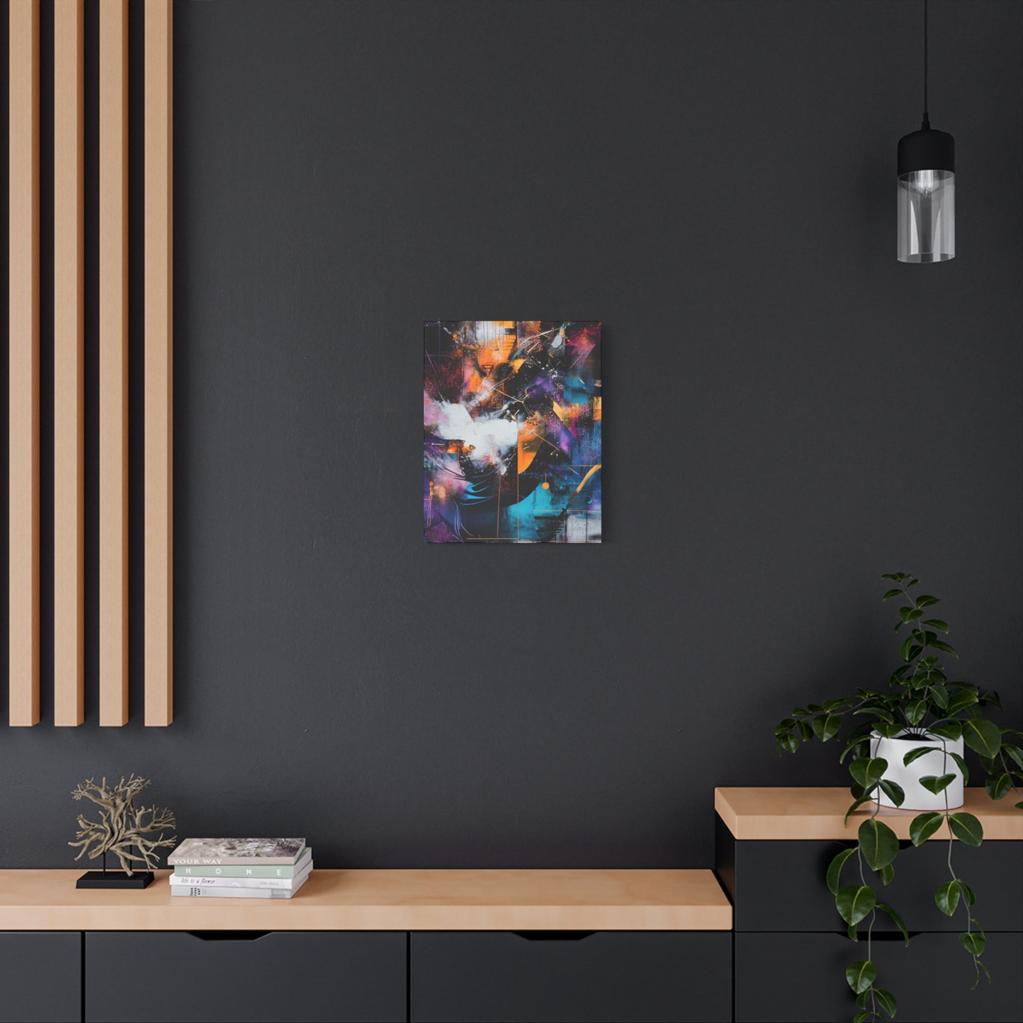 Abstract Matte Canvas Art-P7, Modern Wall Decor, Black and White Artwork for Home, Unique Gift, Contemporary Design