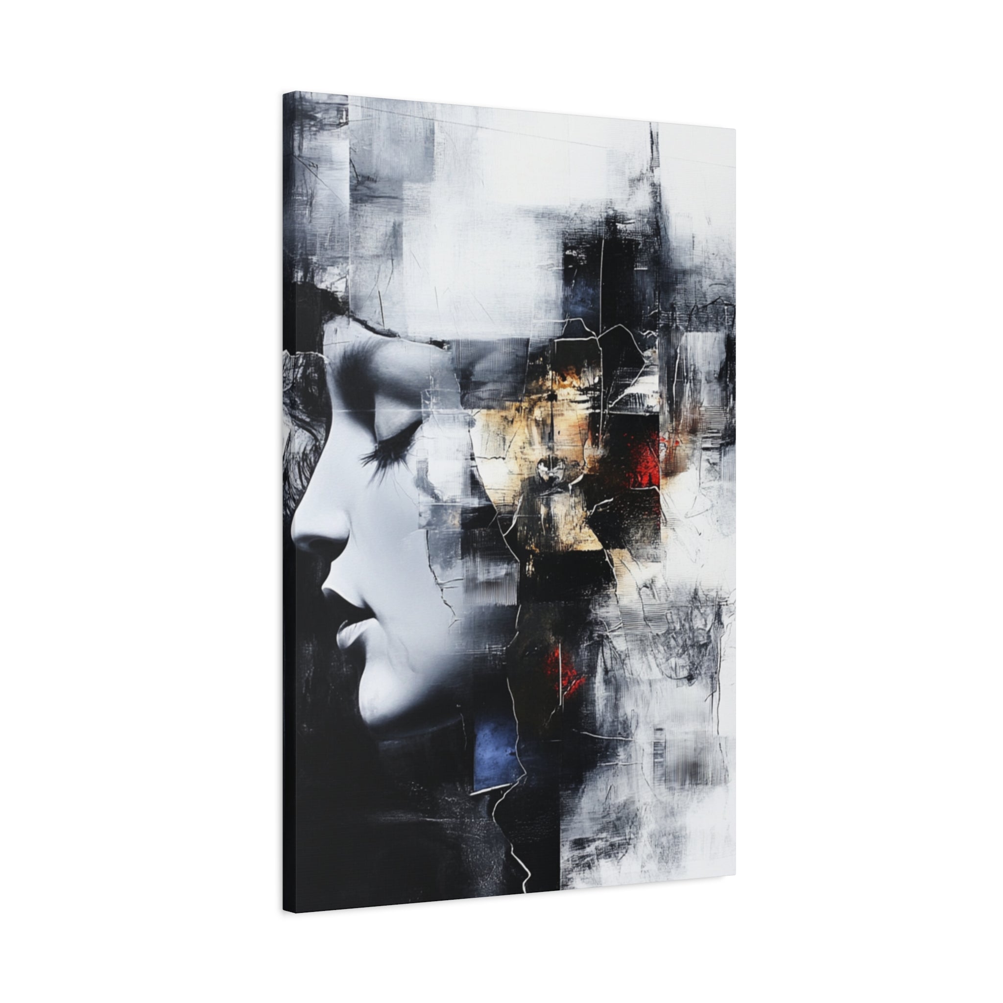 Abstract Matte Canvas Art-P3, Modern Wall Decor, Black and White Artwork for Home, Unique Gift, Contemporary Design