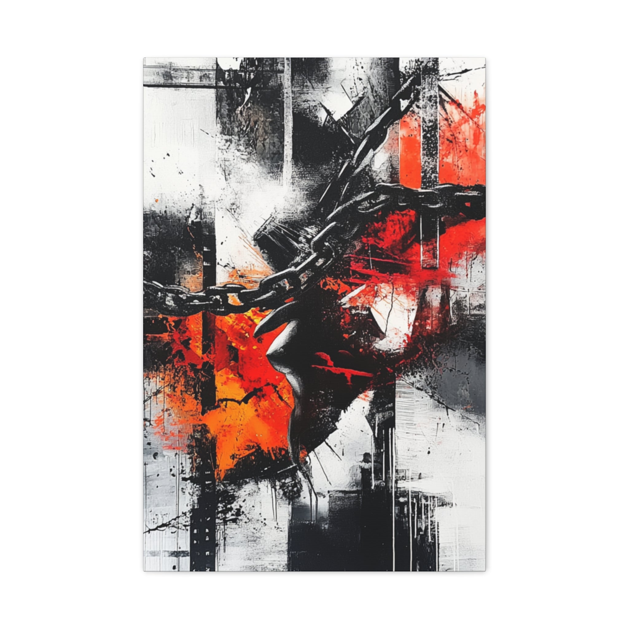 Abstract Matte Canvas Art-P13, Modern Wall Decor, Black and White Artwork for Home, Unique Gift, Contemporary Design