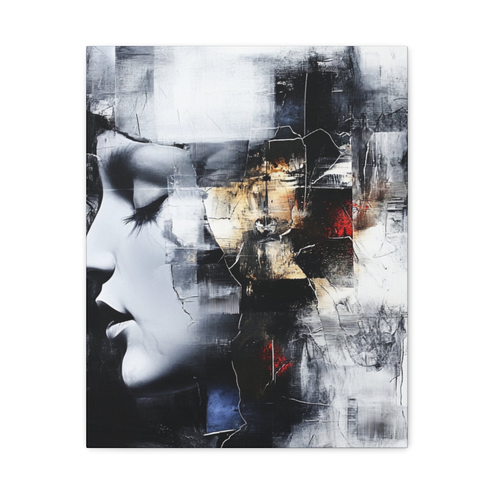 Abstract Matte Canvas Art-P3, Modern Wall Decor, Black and White Artwork for Home, Unique Gift, Contemporary Design
