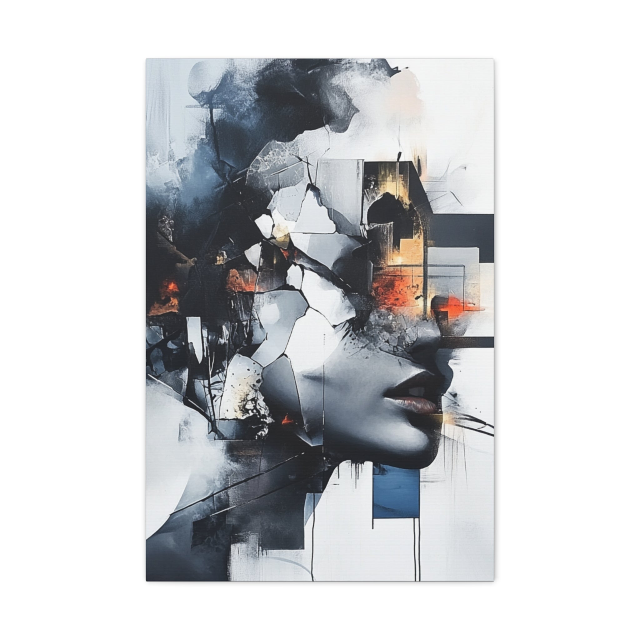 Abstract Matte Canvas Art-P4, Modern Wall Decor, Black and White Artwork for Home, Unique Gift, Contemporary Design