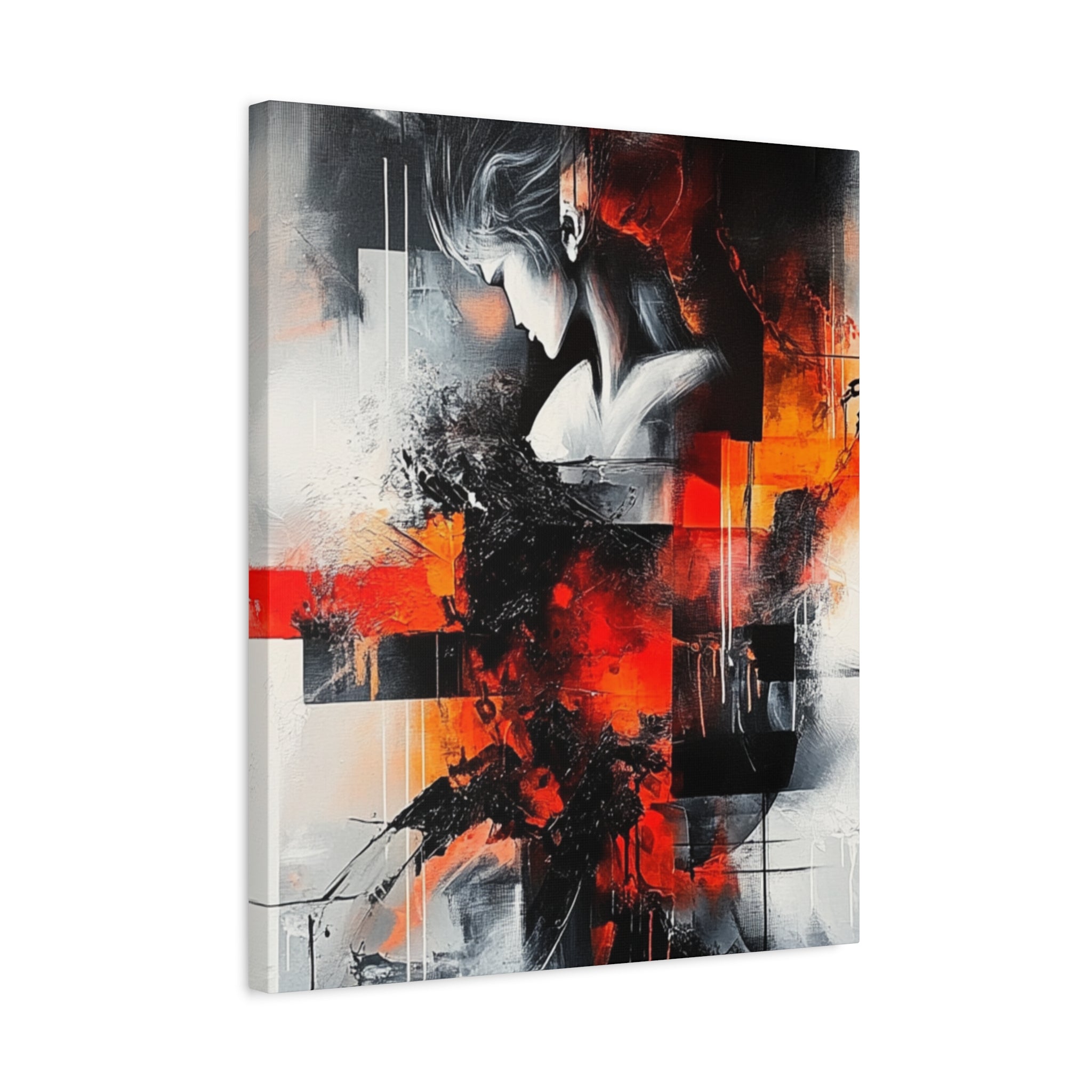 Abstract Matte Canvas Art-P12, Modern Wall Decor, Black and White Artwork for Home, Unique Gift, Contemporary Design