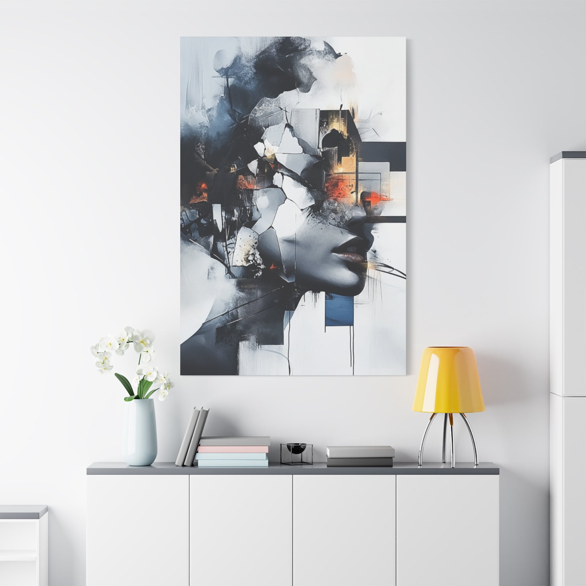 Abstract Matte Canvas Art-P4, Modern Wall Decor, Black and White Artwork for Home, Unique Gift, Contemporary Design