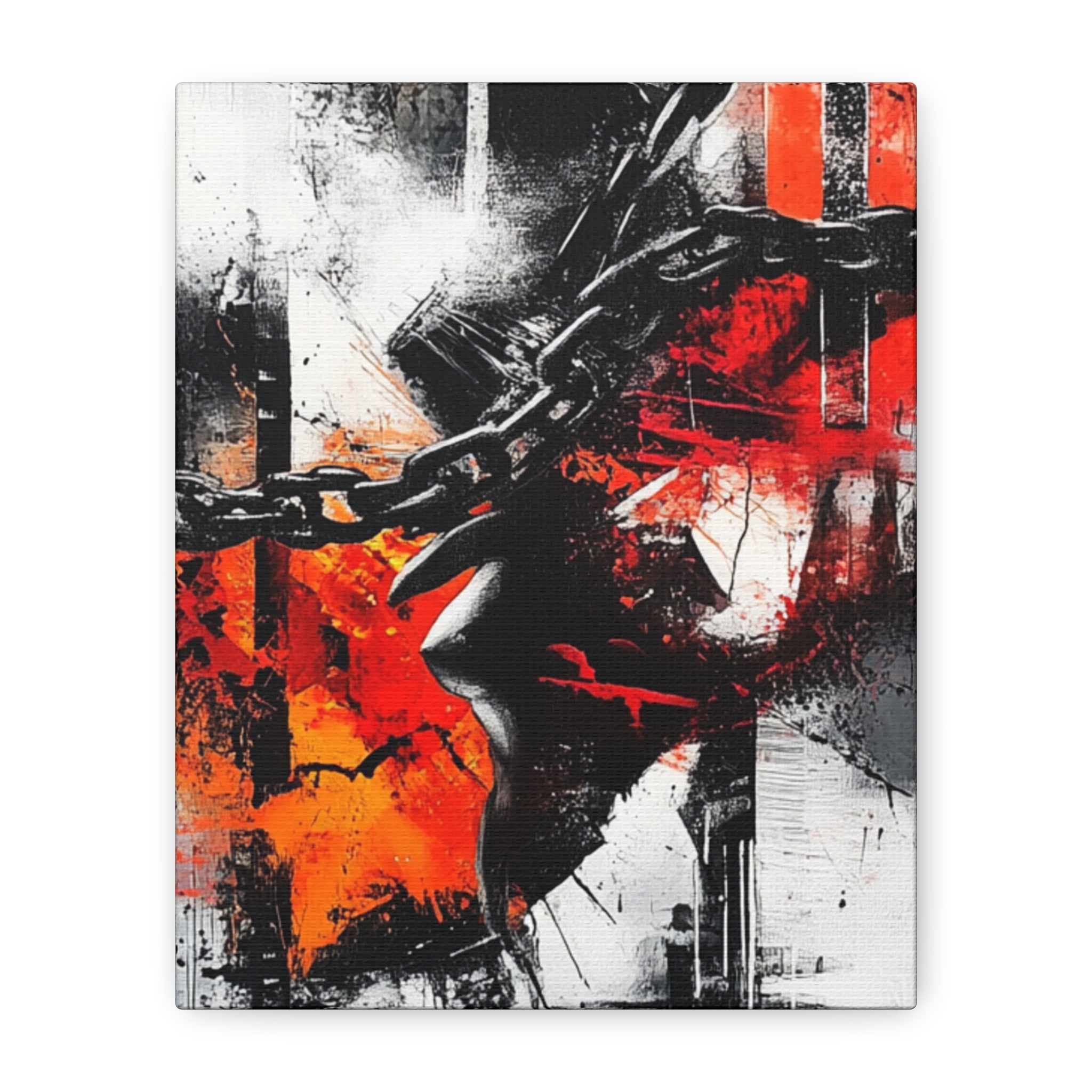 Breaking chains, demanding truth—surrender to strength.