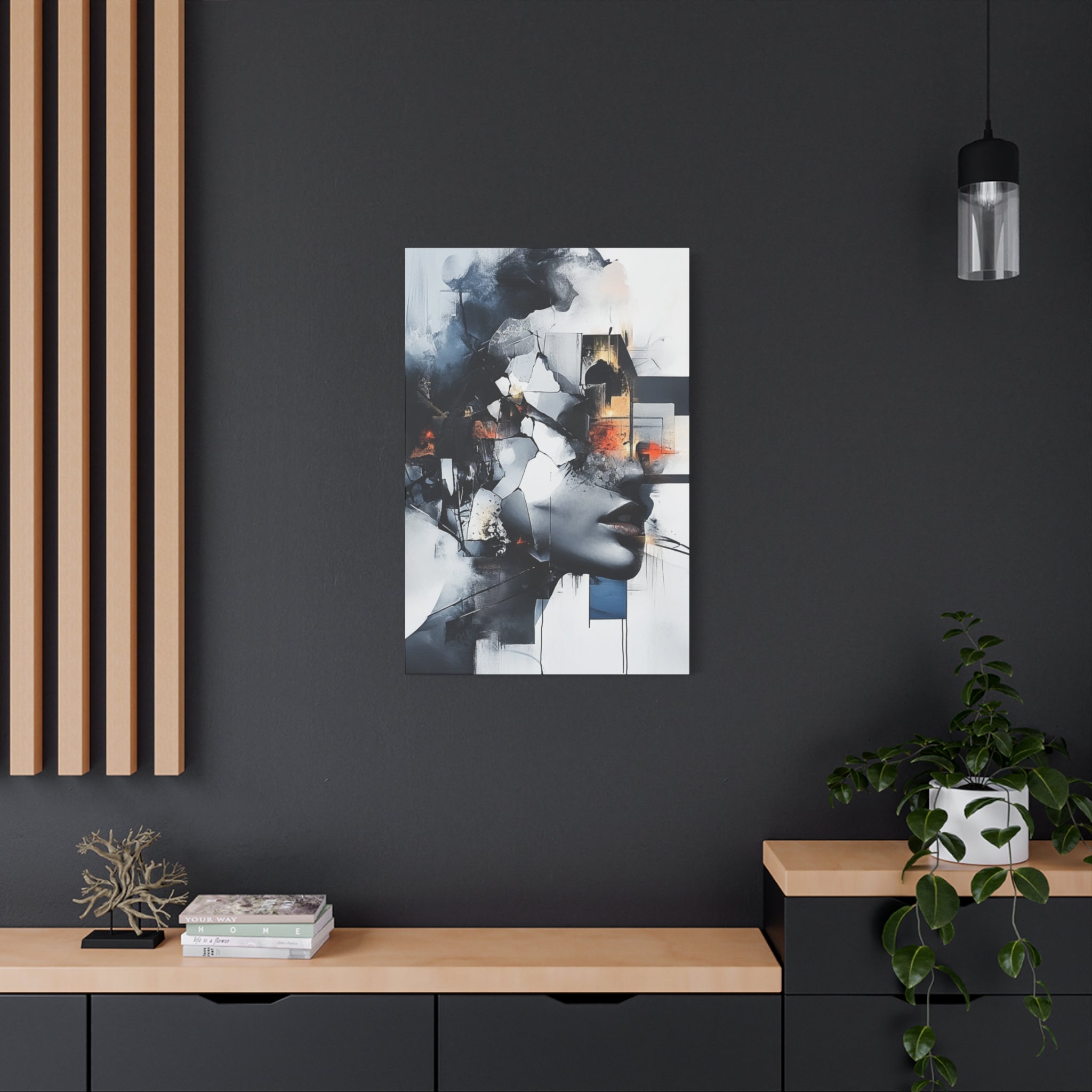 Abstract Matte Canvas Art-P4, Modern Wall Decor, Black and White Artwork for Home, Unique Gift, Contemporary Design