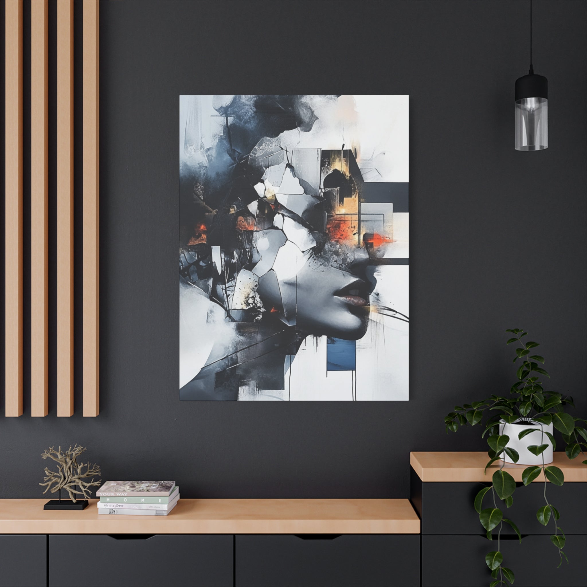 Abstract Matte Canvas Art-P4, Modern Wall Decor, Black and White Artwork for Home, Unique Gift, Contemporary Design