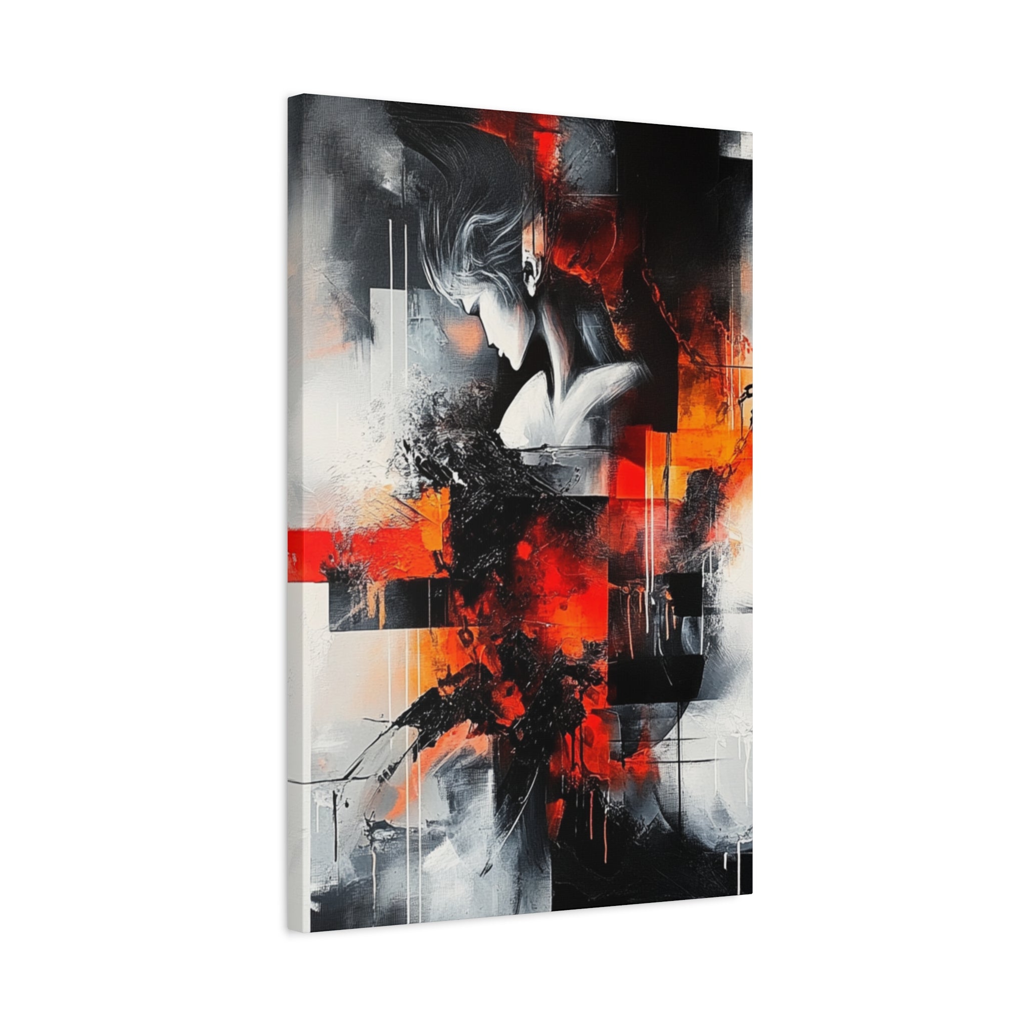 Abstract Matte Canvas Art-P12, Modern Wall Decor, Black and White Artwork for Home, Unique Gift, Contemporary Design