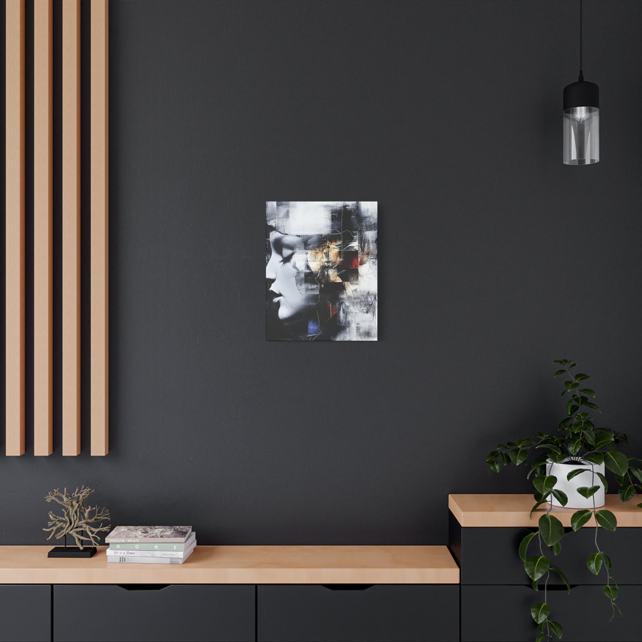 Abstract Matte Canvas Art-P3, Modern Wall Decor, Black and White Artwork for Home, Unique Gift, Contemporary Design
