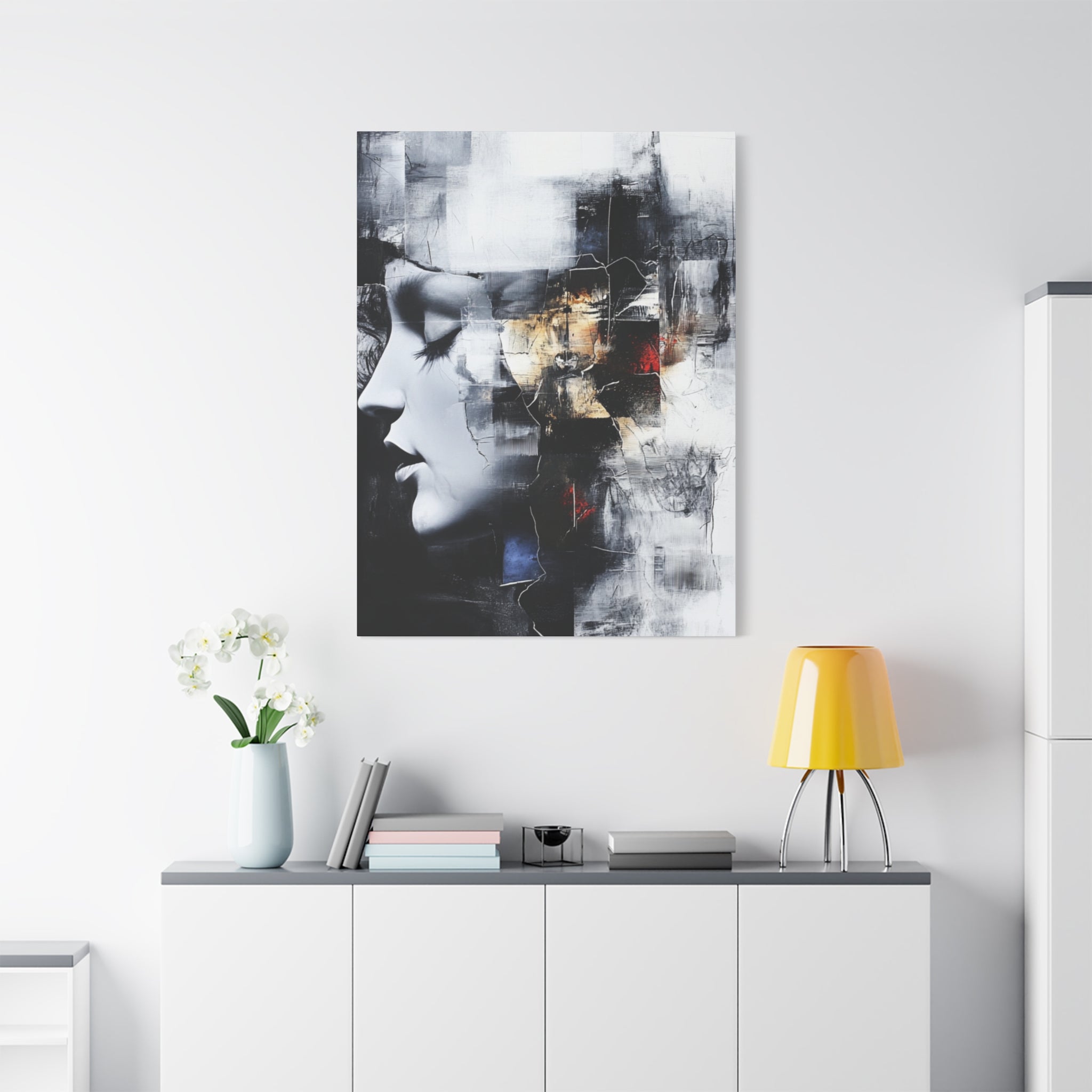 Abstract Matte Canvas Art-P3, Modern Wall Decor, Black and White Artwork for Home, Unique Gift, Contemporary Design