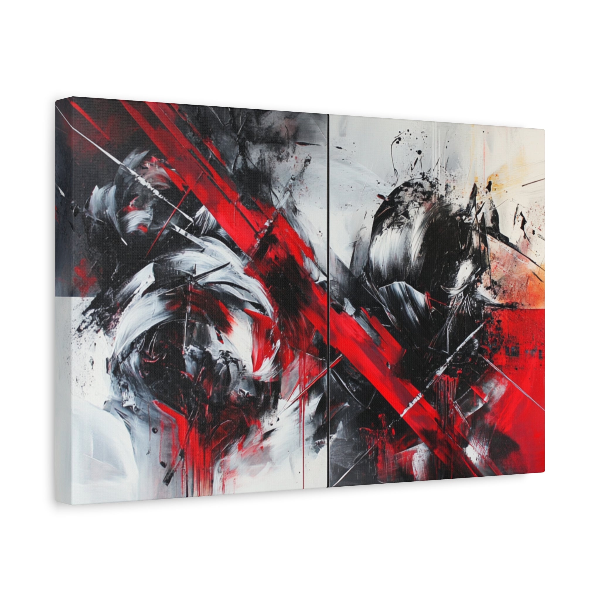 Modern Abstract Wall Art-L1, Red and Black Canvas Decor, Home Gallery Piece for Living Room, Gift for Art Lovers, Contemporary Art