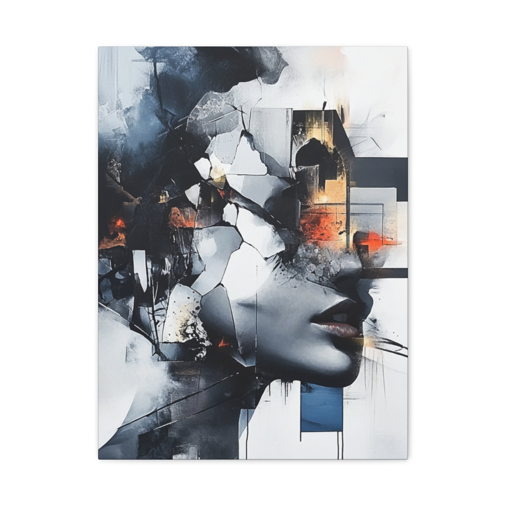 Abstract Matte Canvas Art-P4, Modern Wall Decor, Black and White Artwork for Home, Unique Gift, Contemporary Design