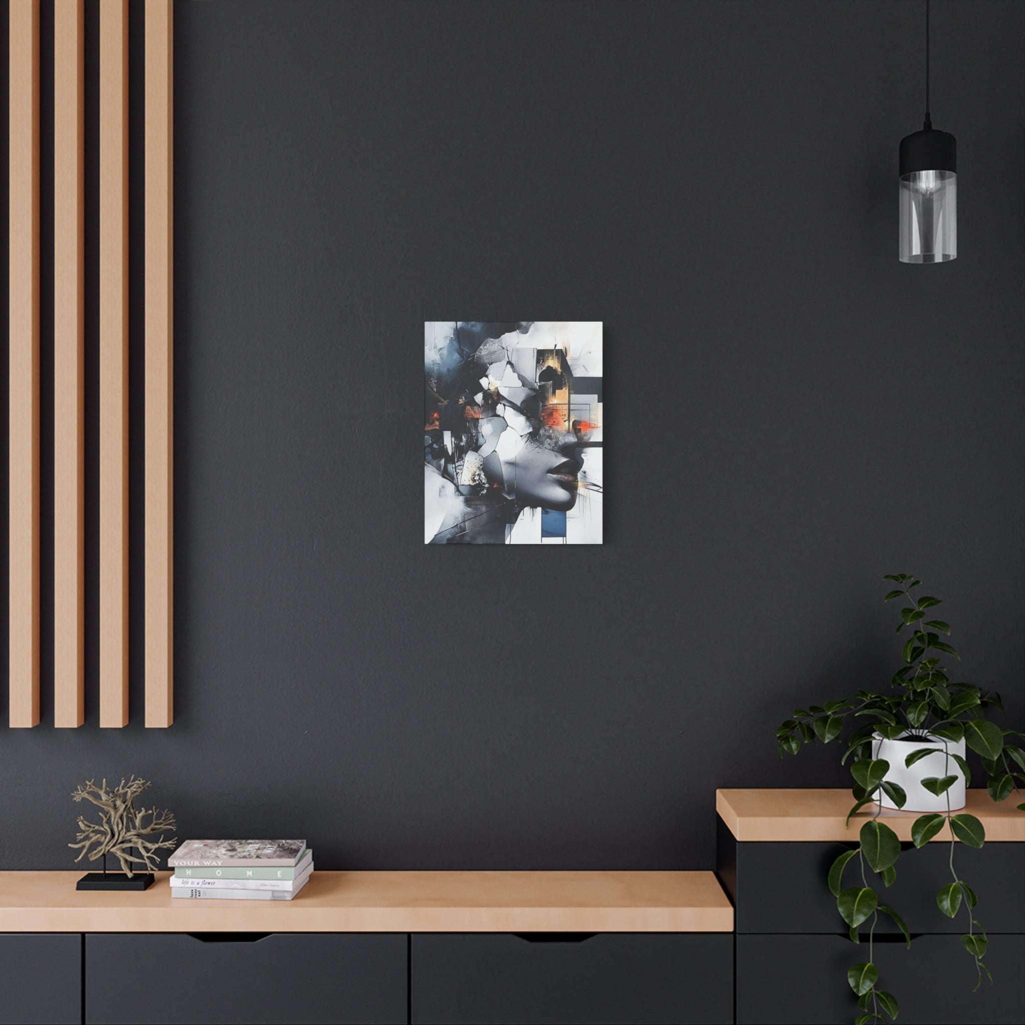 Abstract Matte Canvas Art-P4, Modern Wall Decor, Black and White Artwork for Home, Unique Gift, Contemporary Design
