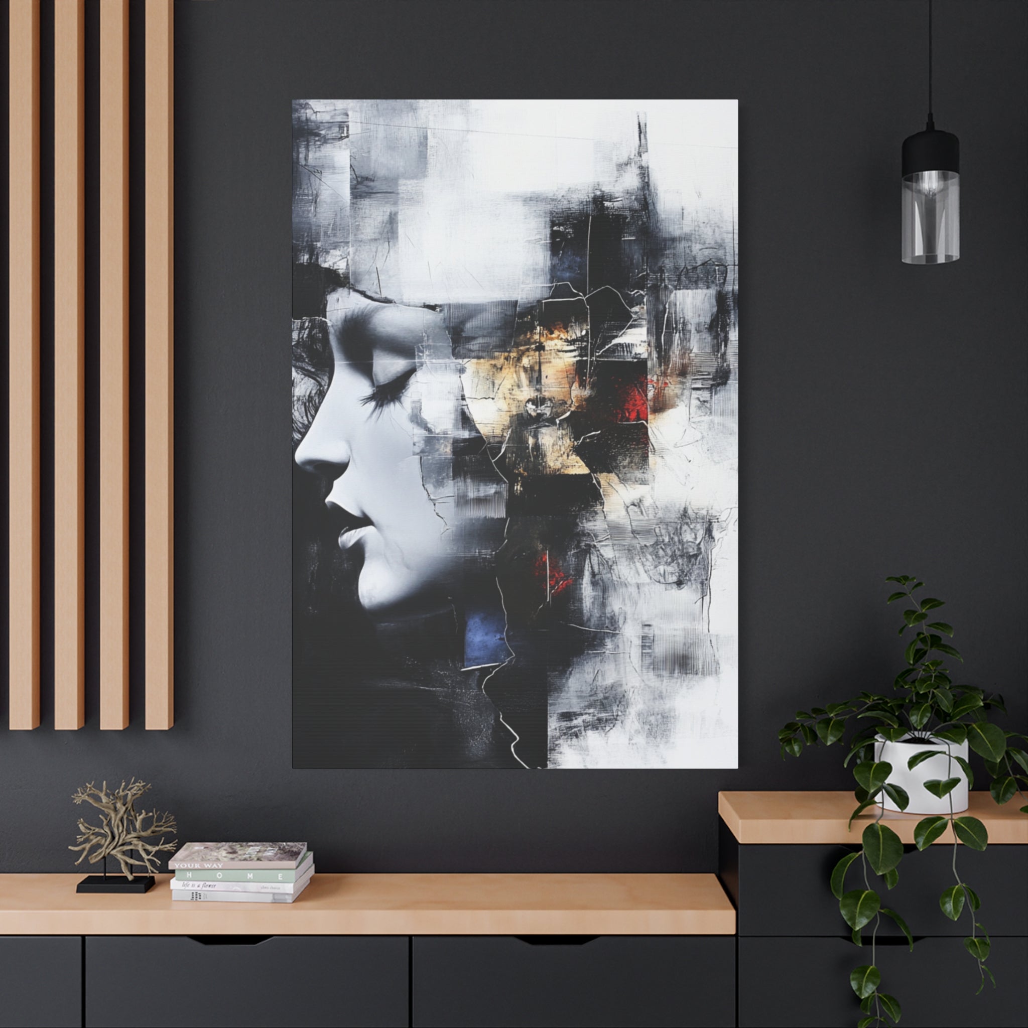 Abstract Matte Canvas Art-P3, Modern Wall Decor, Black and White Artwork for Home, Unique Gift, Contemporary Design