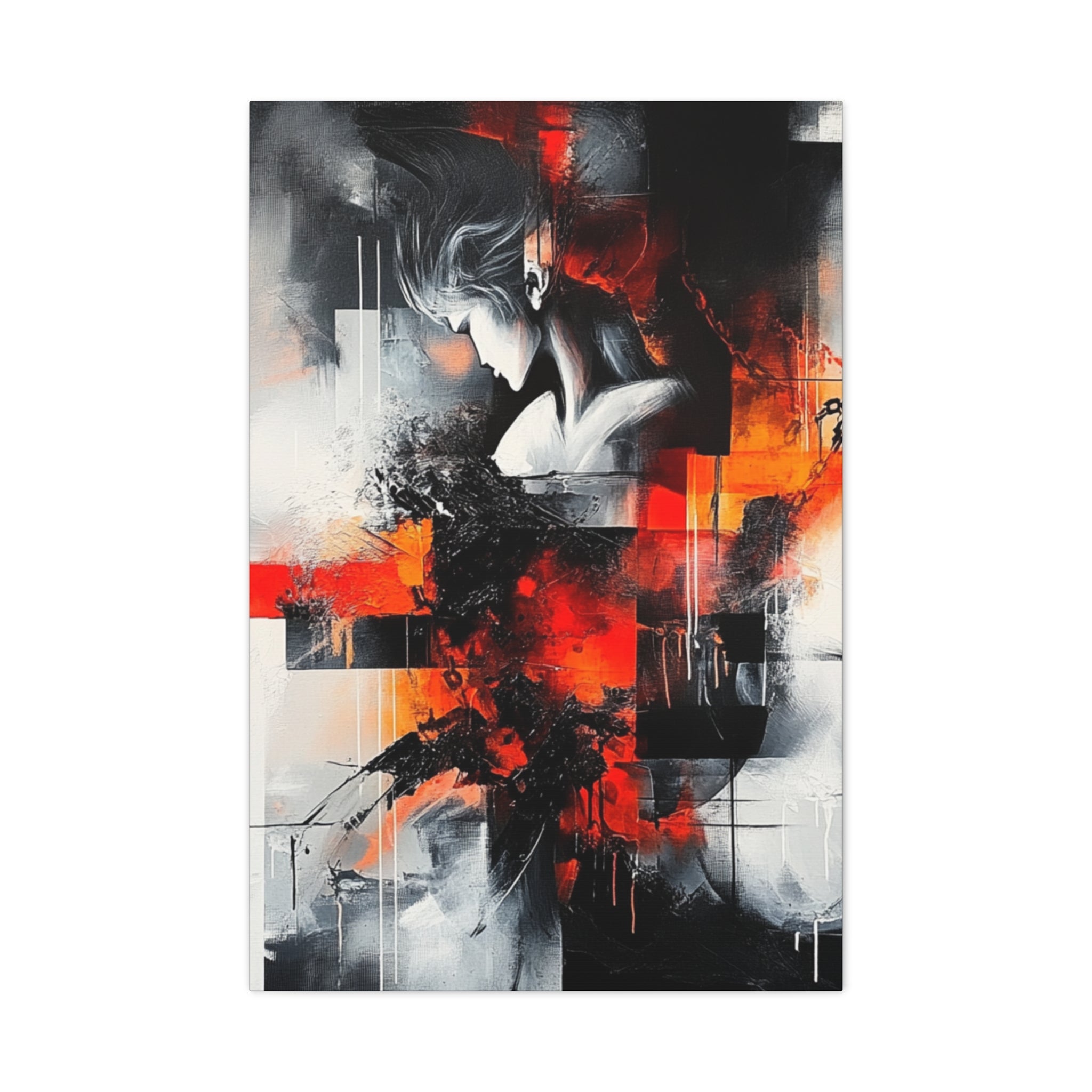 Abstract Matte Canvas Art-P12, Modern Wall Decor, Black and White Artwork for Home, Unique Gift, Contemporary Design