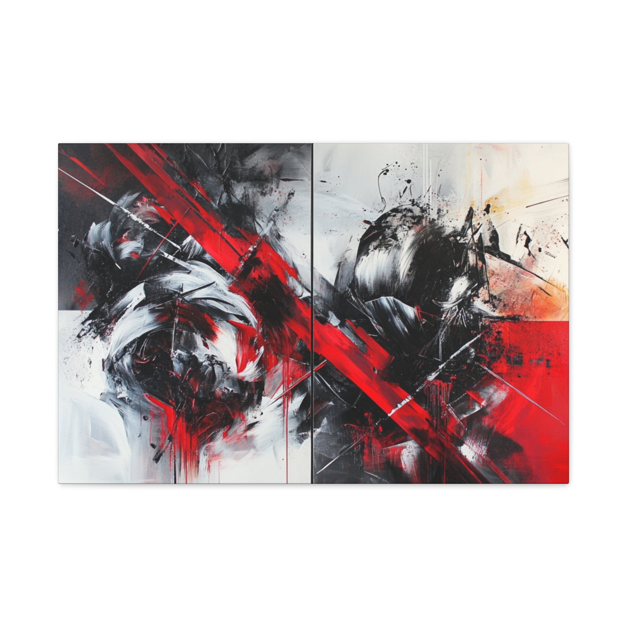Modern Abstract Wall Art-L1, Red and Black Canvas Decor, Home Gallery Piece for Living Room, Gift for Art Lovers, Contemporary Art