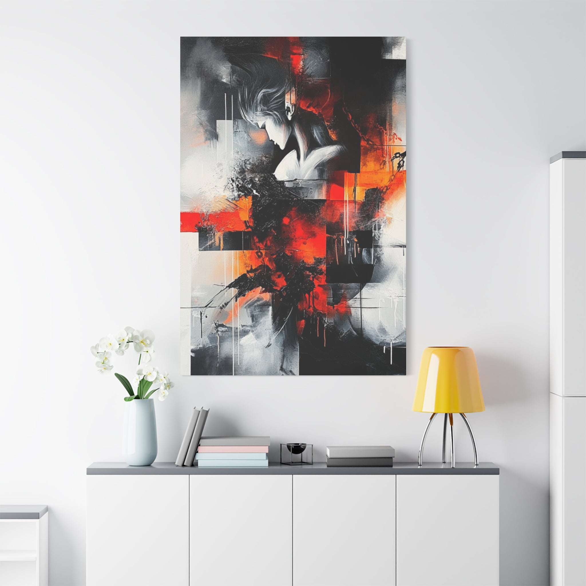 Abstract Matte Canvas Art-P12, Modern Wall Decor, Black and White Artwork for Home, Unique Gift, Contemporary Design