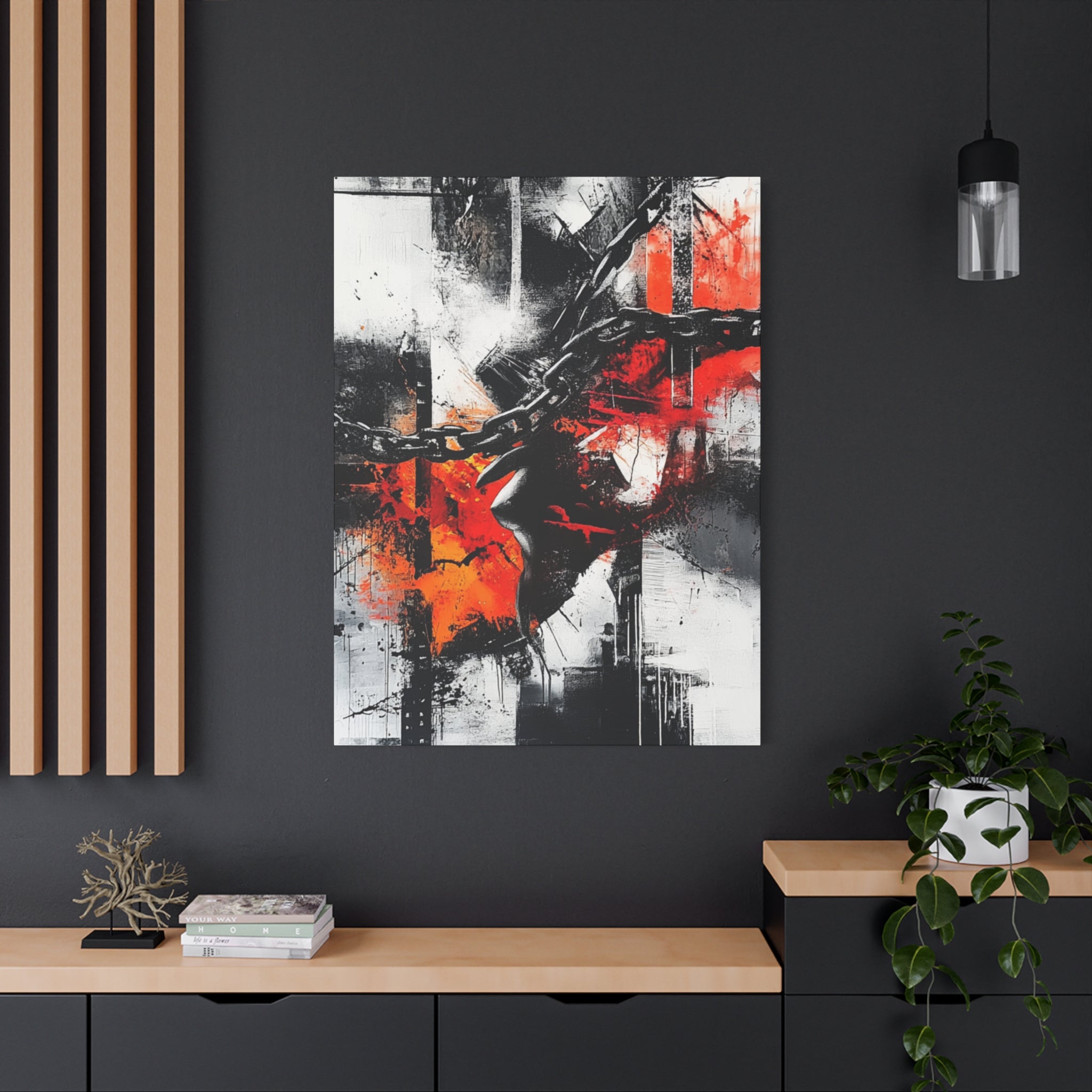 Abstract Matte Canvas Art-P13, Modern Wall Decor, Black and White Artwork for Home, Unique Gift, Contemporary Design