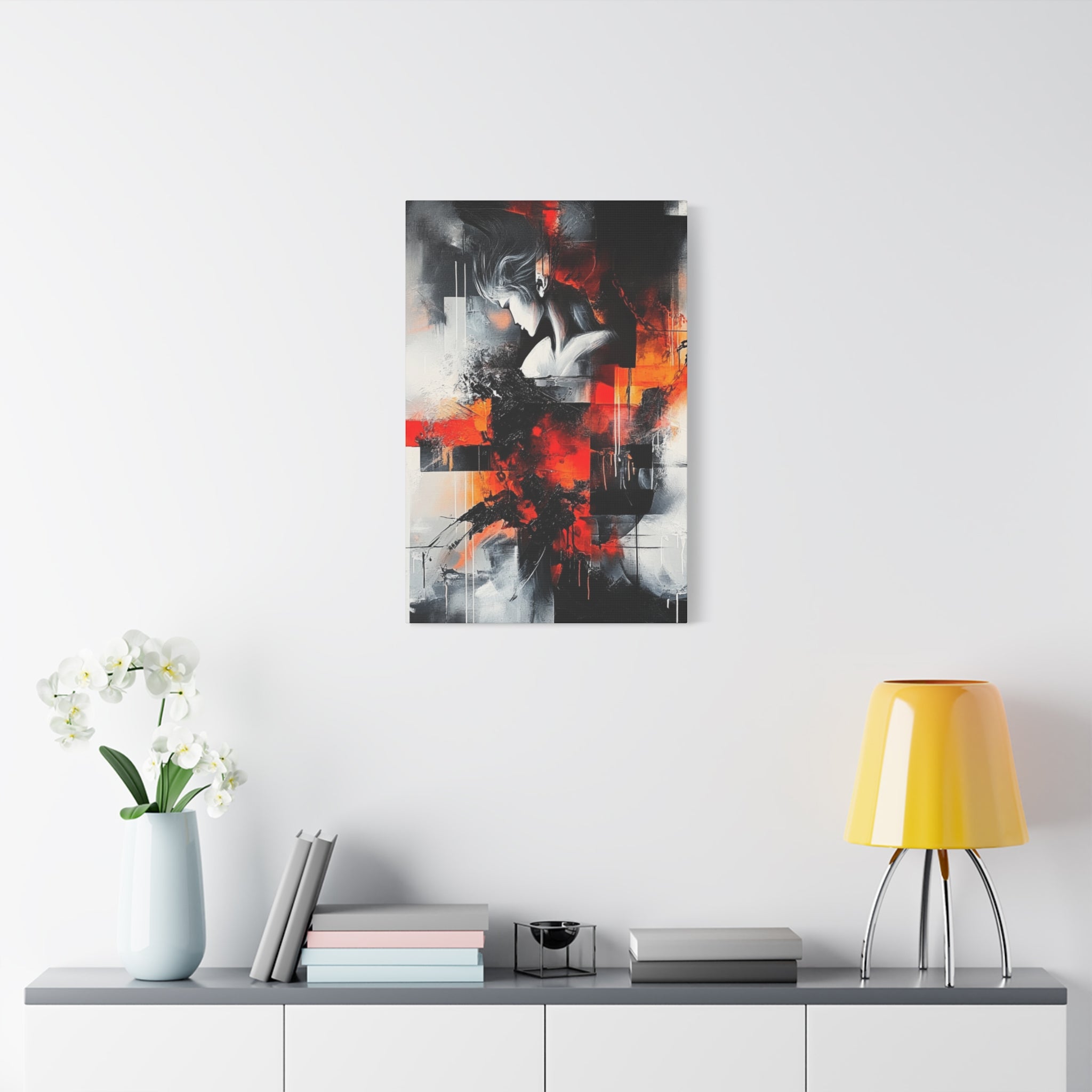 Abstract Matte Canvas Art-P12, Modern Wall Decor, Black and White Artwork for Home, Unique Gift, Contemporary Design